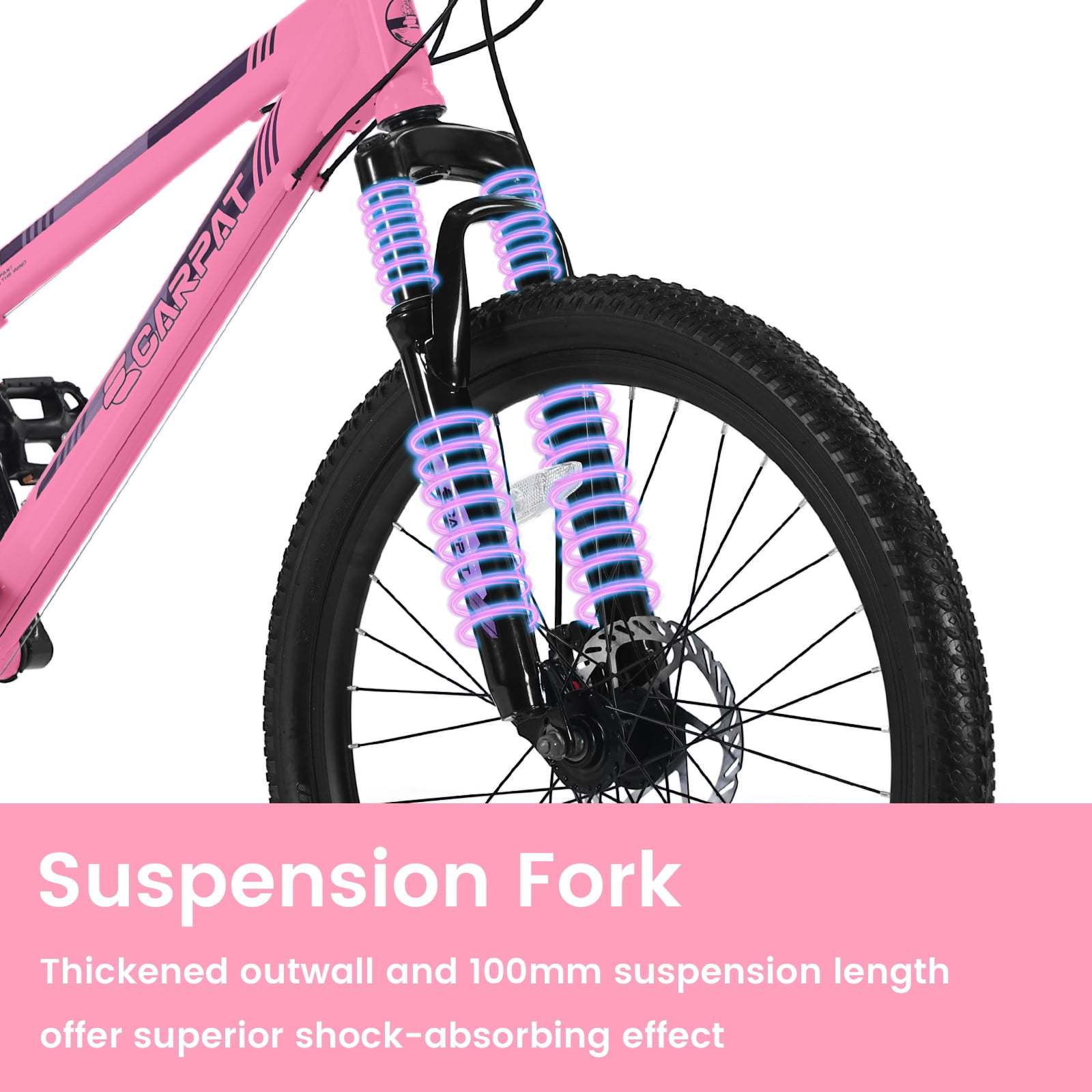 Ecarpat 26 Inch Mountain Bike, 21-Speed Trail Commuter Bicycle with Dual Disc Brakes (Pink, 26 in) 96k4h