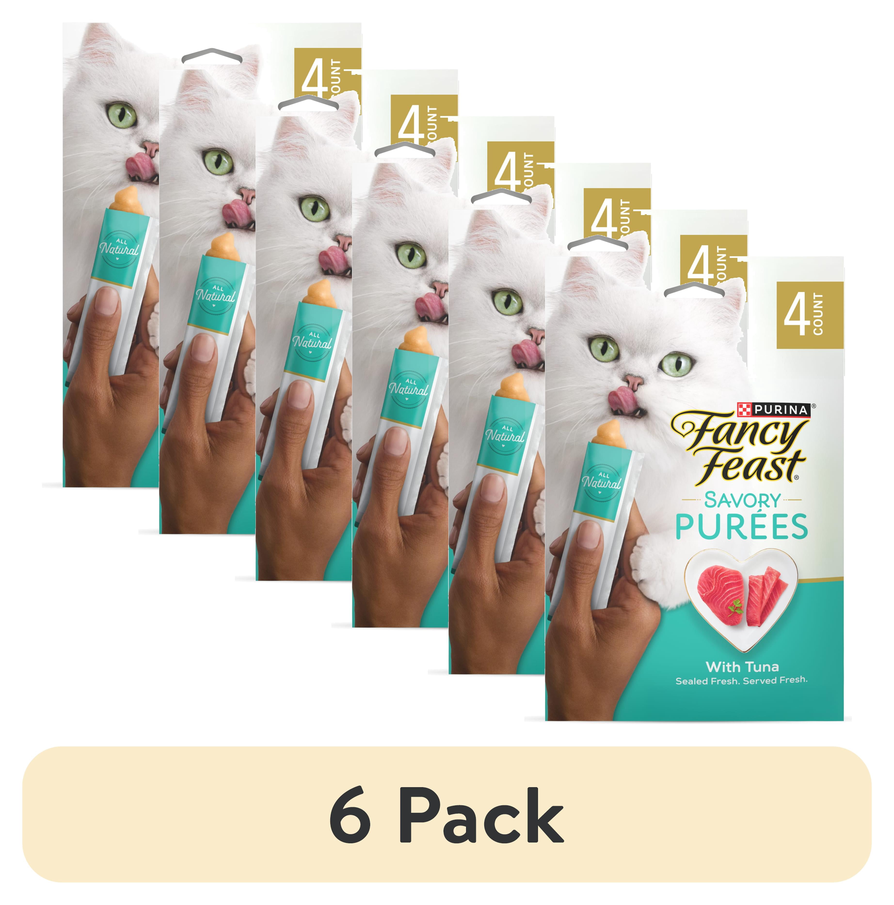 Purina Fancy Feast Savory Purees Tuna Lickable Cat Treats (6 Pack, 1.4 oz) 8qcsf