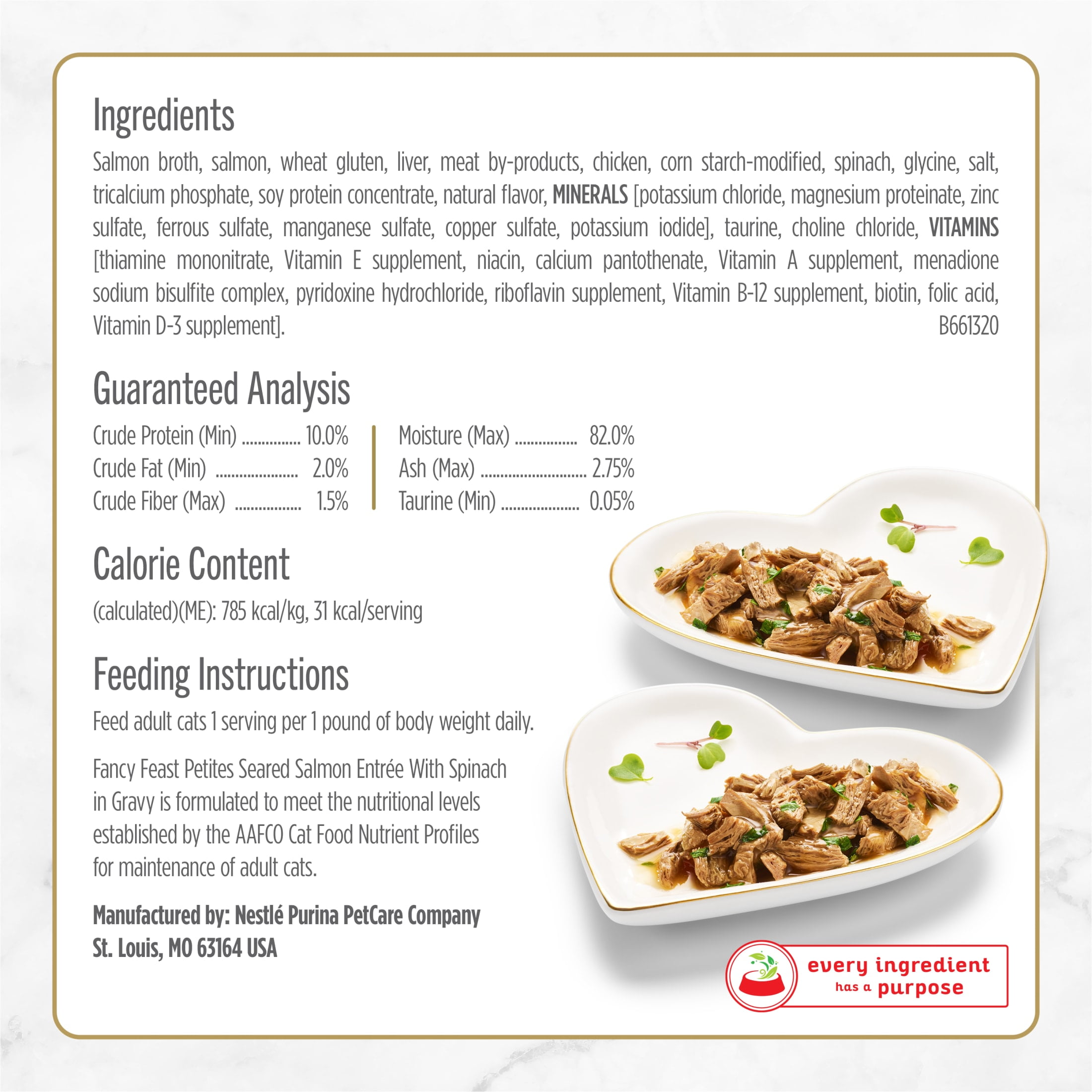 Fancy Feast Petites Seared Salmon Entree with Spinach Wet Cat Food (12 Pack, 2.8 oz) anumx