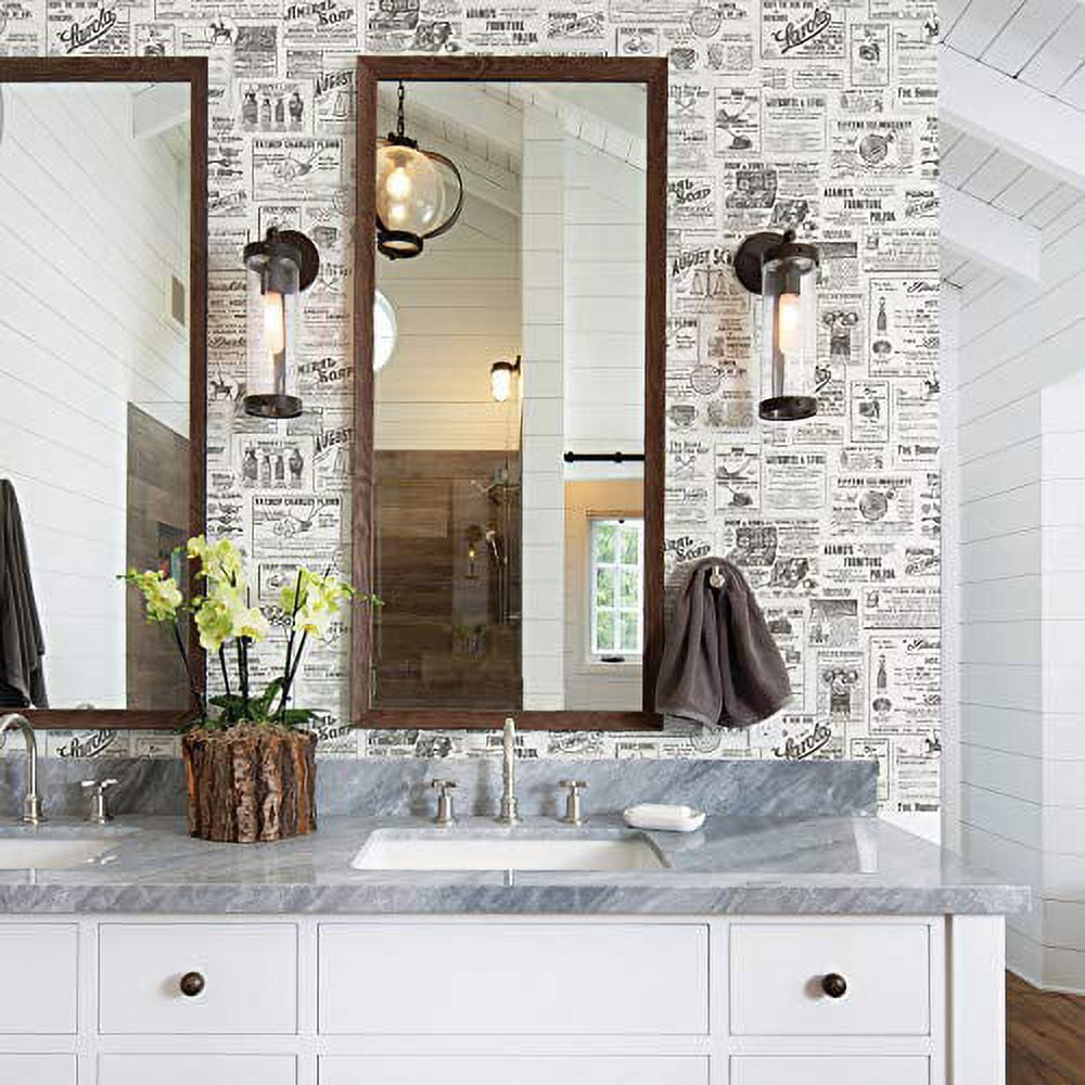 NuWallpaper Charcoal Published Vinyl Peel and Stick Wallpaper (White, 20.5-in x 216-in) 7x2b7
