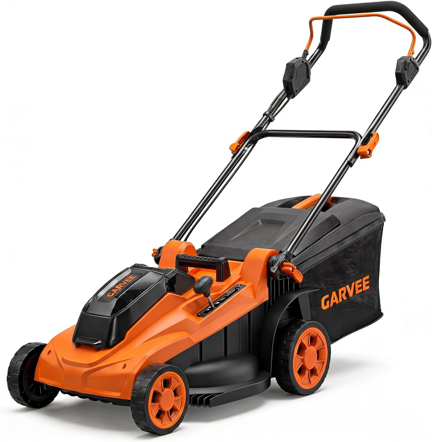OUTGOODS 40V Cordless Lawn Mower, 17-Inch Battery Powered Push Mower with 6-Position Height Adjustment (Orange, 17 in) n32o9