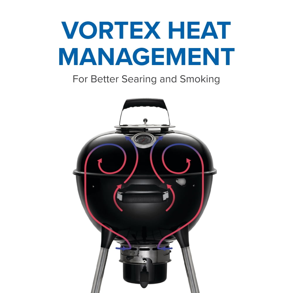 Napoleon 22 in. Kettle Charcoal Grill with Vortex Heat Management (Black, 22 in.) x241b