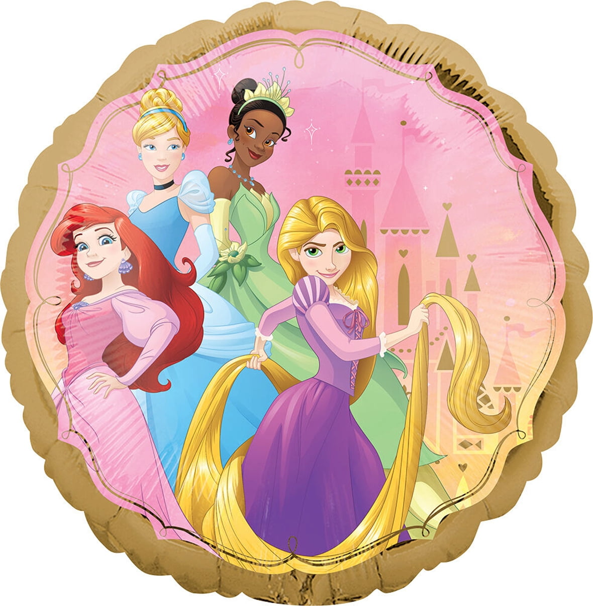 Anagram Princess 3rd Birthday Party Balloon Bouquet Set (Gold, 5pc) gp3rw