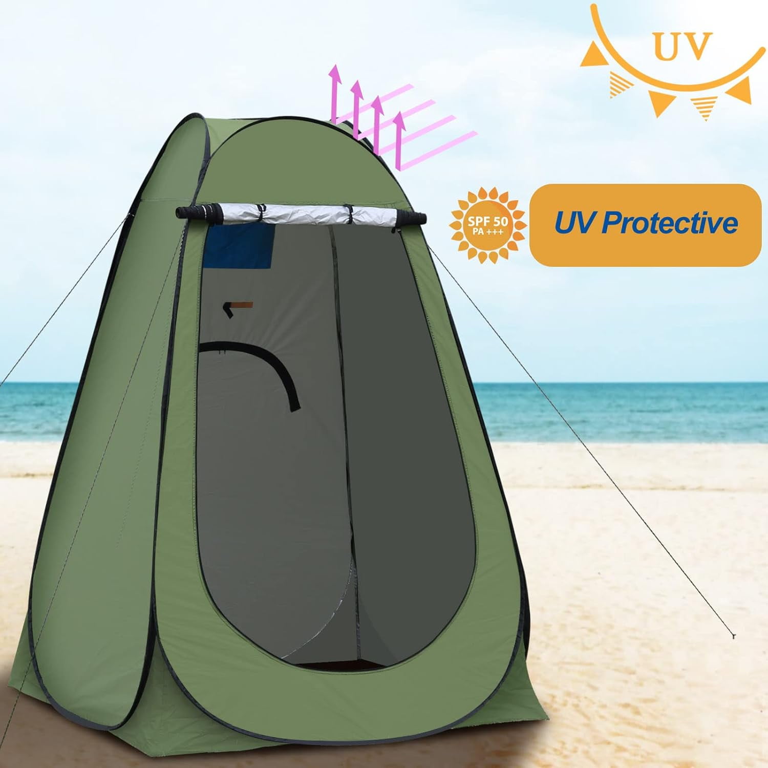 GVDV Portable Pop Up Privacy Tent for Camping Shower and Changing (Green, 47.2 in x 47.2 in x 74.7 in) eyhfl