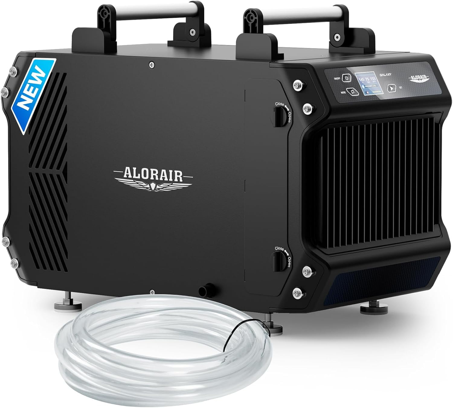AlorAir Commercial Dehumidifier for Basements and Crawl Spaces (Black, 145 Pint, 1,800 Sq. Ft.) 4q6h8