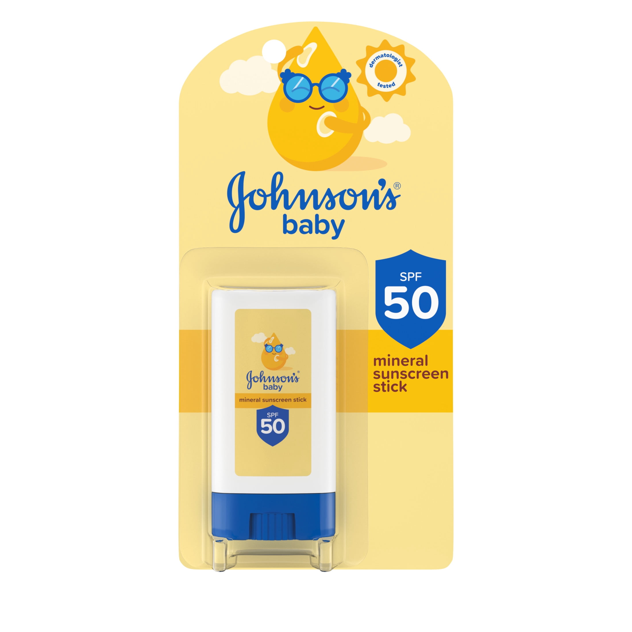 Johnson's Baby Mineral Sunscreen Stick, Broad Spectrum SPF 50, Water Resistant (0.47 oz) bytz2