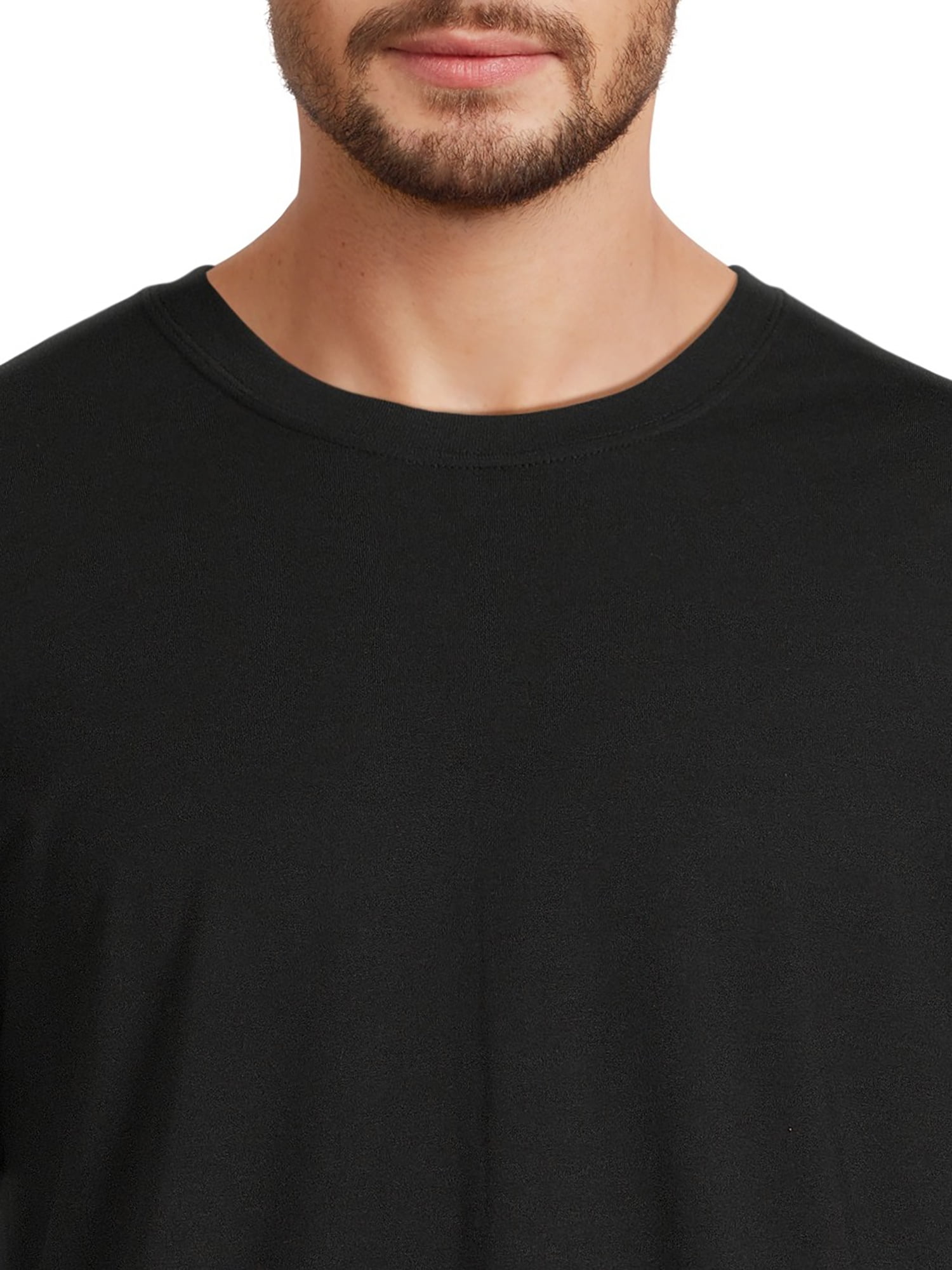 Athletic Works Men's Tri Blend Crew Neck T-Shirt (Black, S-4XL) yukap