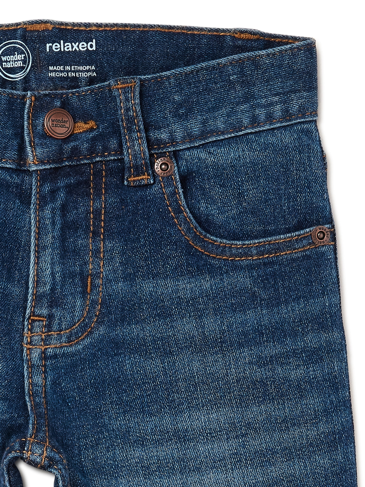 Wonder Nation Boys Relaxed Denim Jeans (Grey, Size 4-18) y7u6a