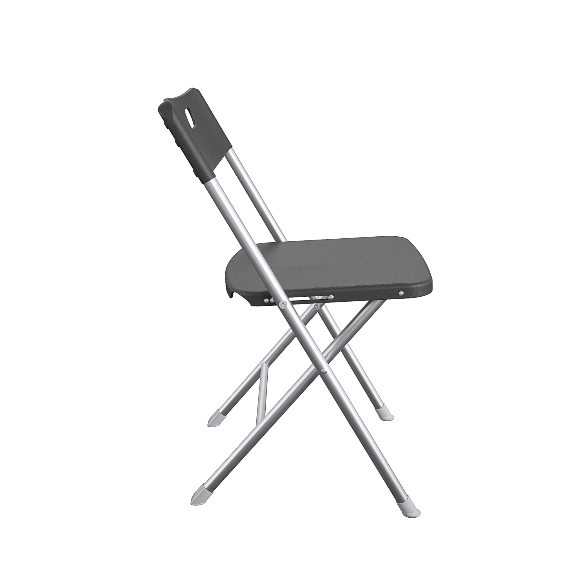Mainstays Resin Seat & Back Folding Chair, Durable Indoor Outdoor Seating (Black, 4-Pack) u9vfd