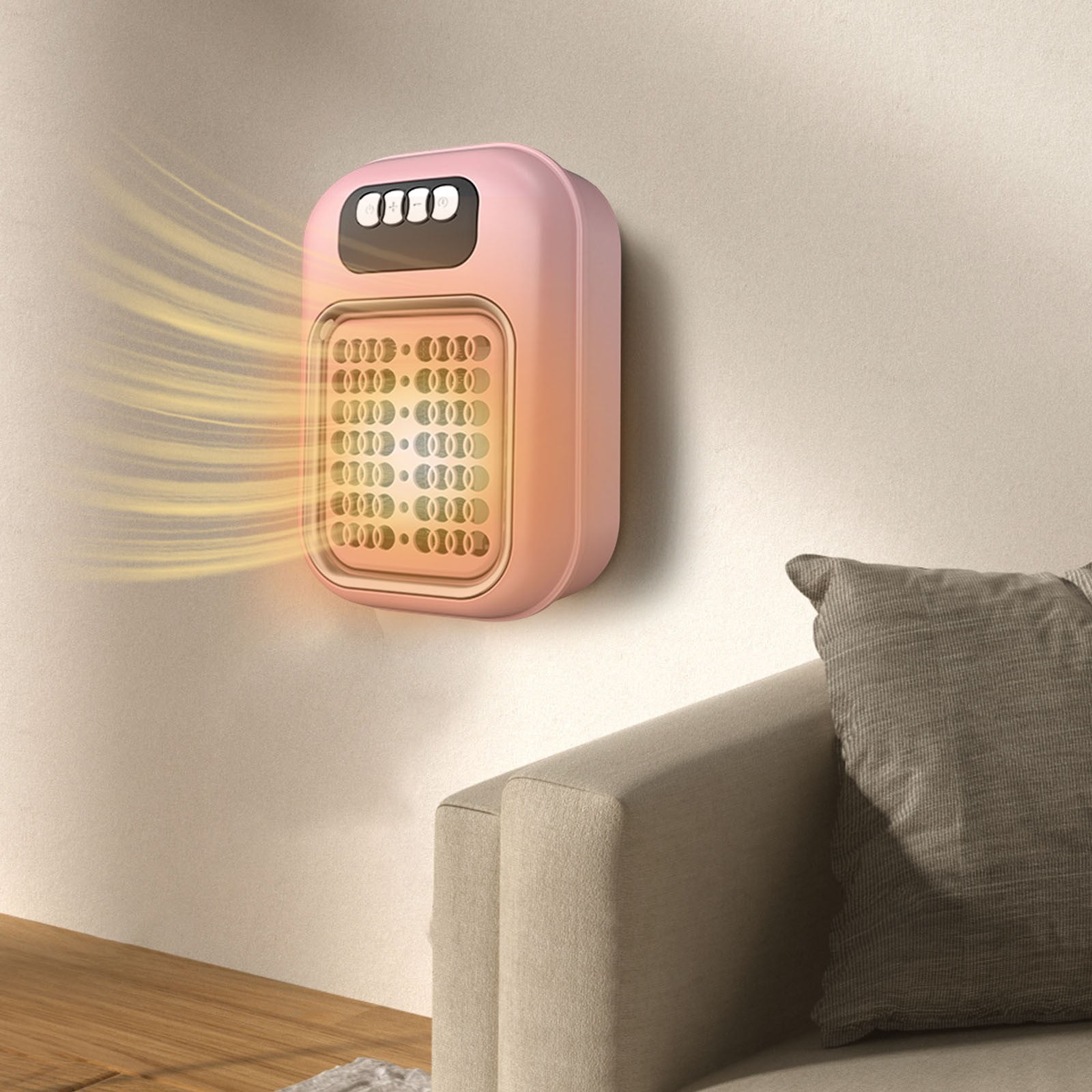 PLPPYFS 600W Portable Electric Space Heater for Home and Office (Pink, 1 Unit) i935k
