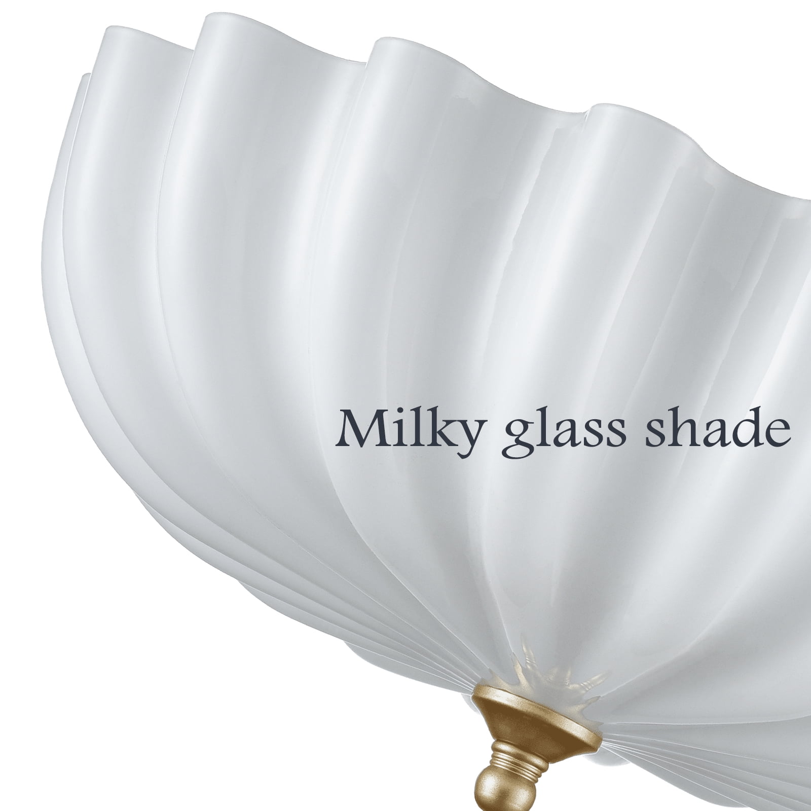 Claxy 3-Light Flush Mount Ceiling Light with Flower Milk Glass Shade (Gold, 7.2 in) qccry