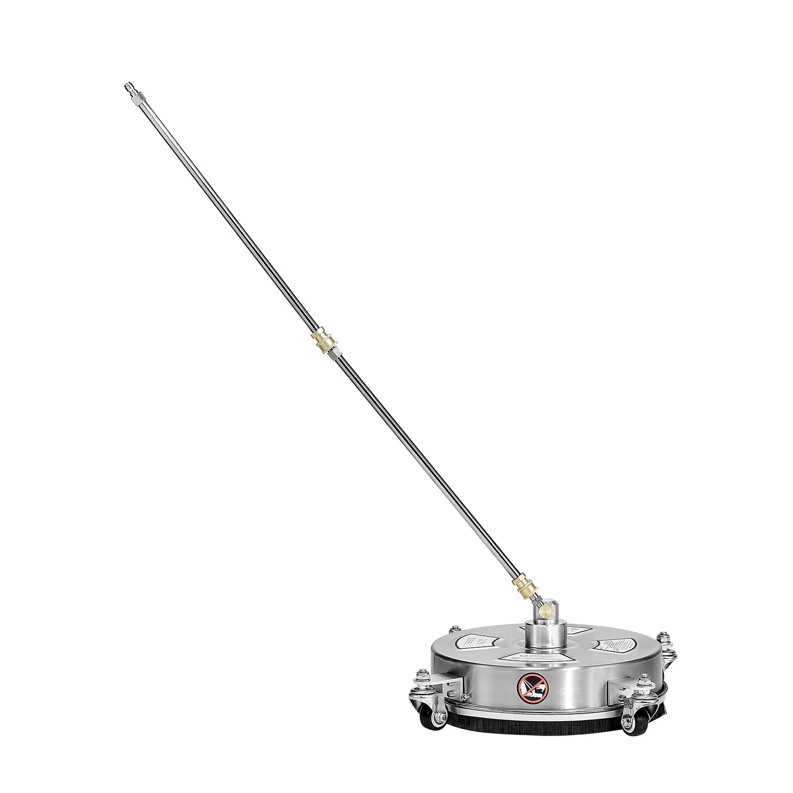 KFFKFF 14 in Pressure Washer Surface Cleaner Attachment with Extension Wands and Quad Wheels (4000 PSI, Stainless Steel) t5n0k