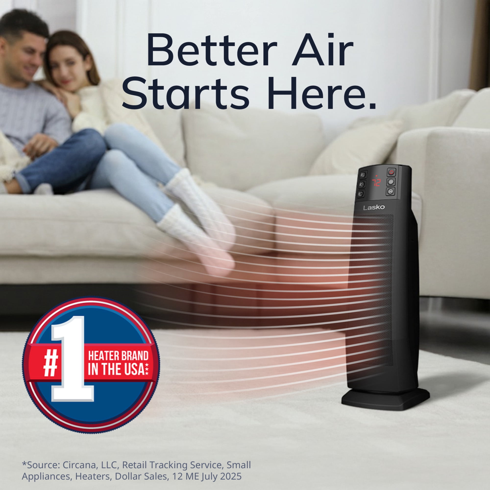 Lasko Oscillating Ceramic Tower Space Heater with Remote Control and Adjustable Thermostat (Black, 22 in) w66vn