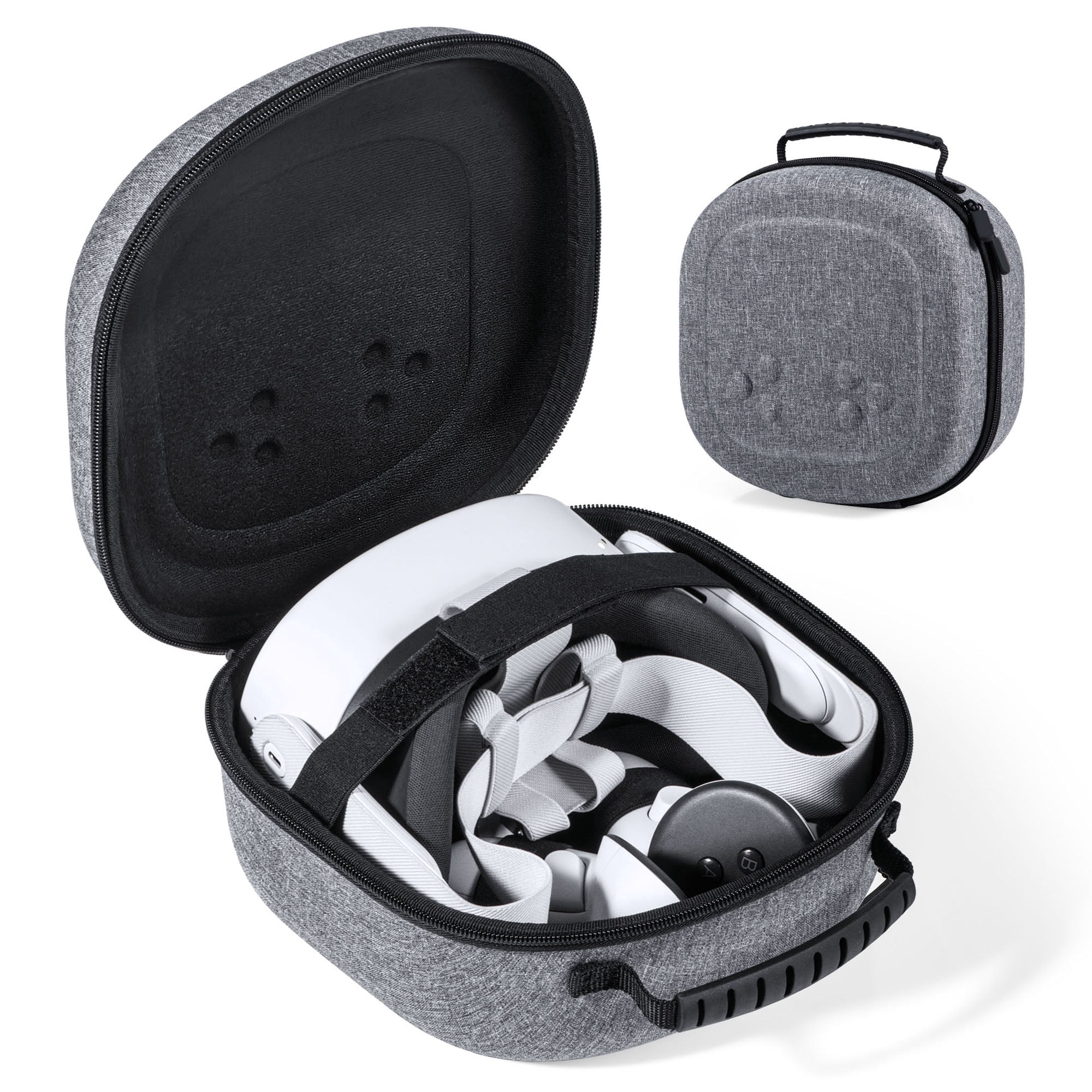 Prociv Hard Carrying Case for Meta Quest 3S, Quest 3, and Quest 2 VR Headset and Controllers (Grey, 13 in x 9 in x 5 in) pm1xi