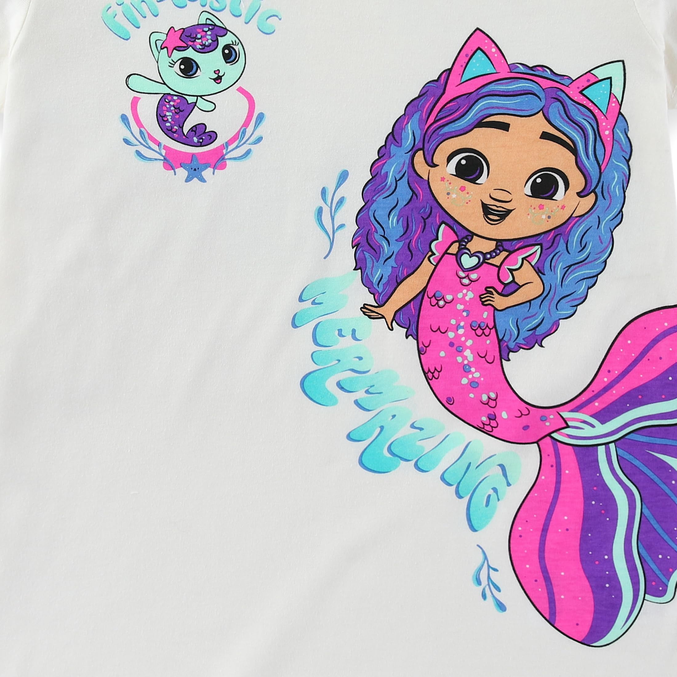 DreamWorks Gabby's Dollhouse Girls Short Sleeve T-Shirt and Shorts 2-Piece Outfit Set (Blue, 3T-10) e81jh