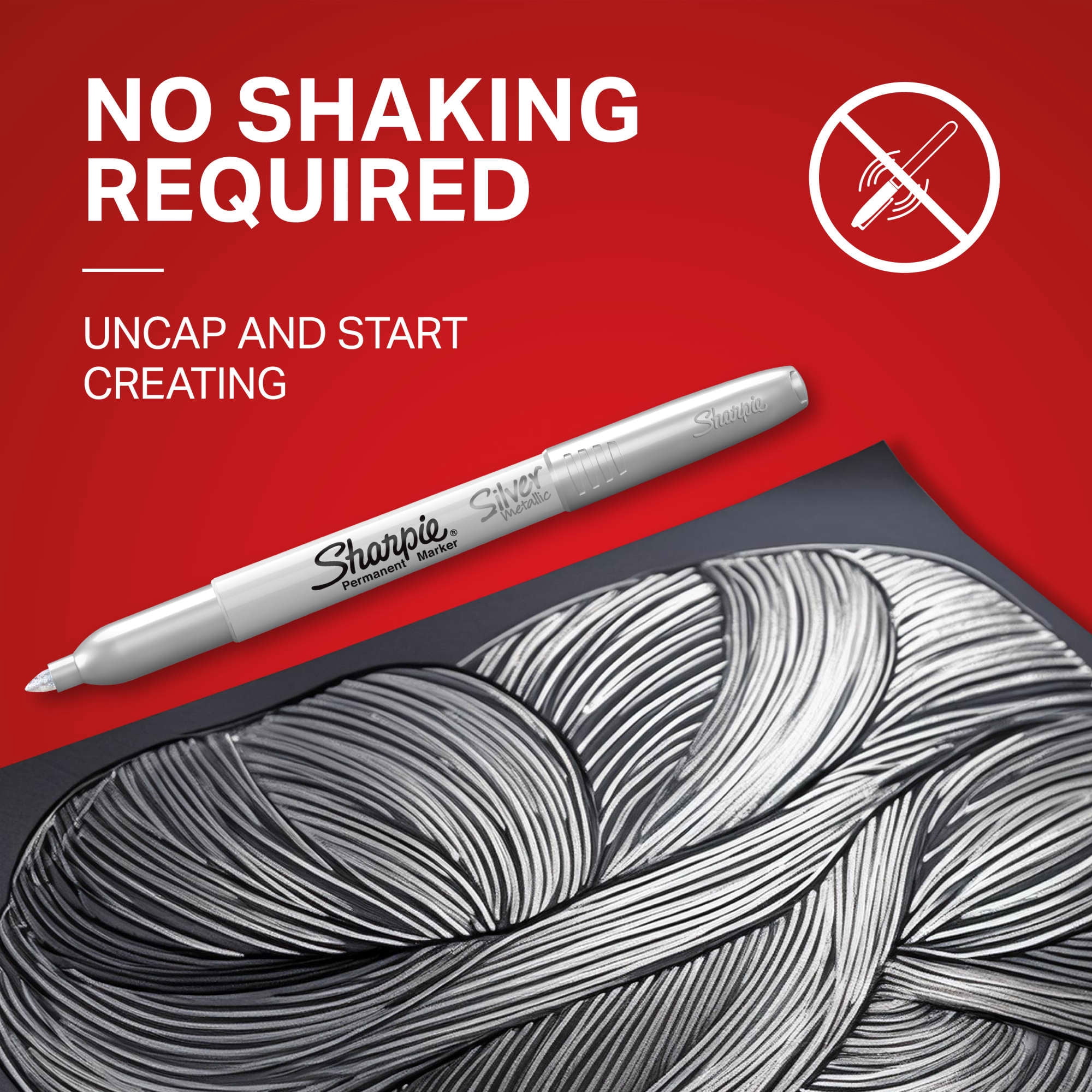 Sharpie Metallic Permanent Markers, Fine Point, Fade-Resistant Ink (Silver, 2 Count) byhg1