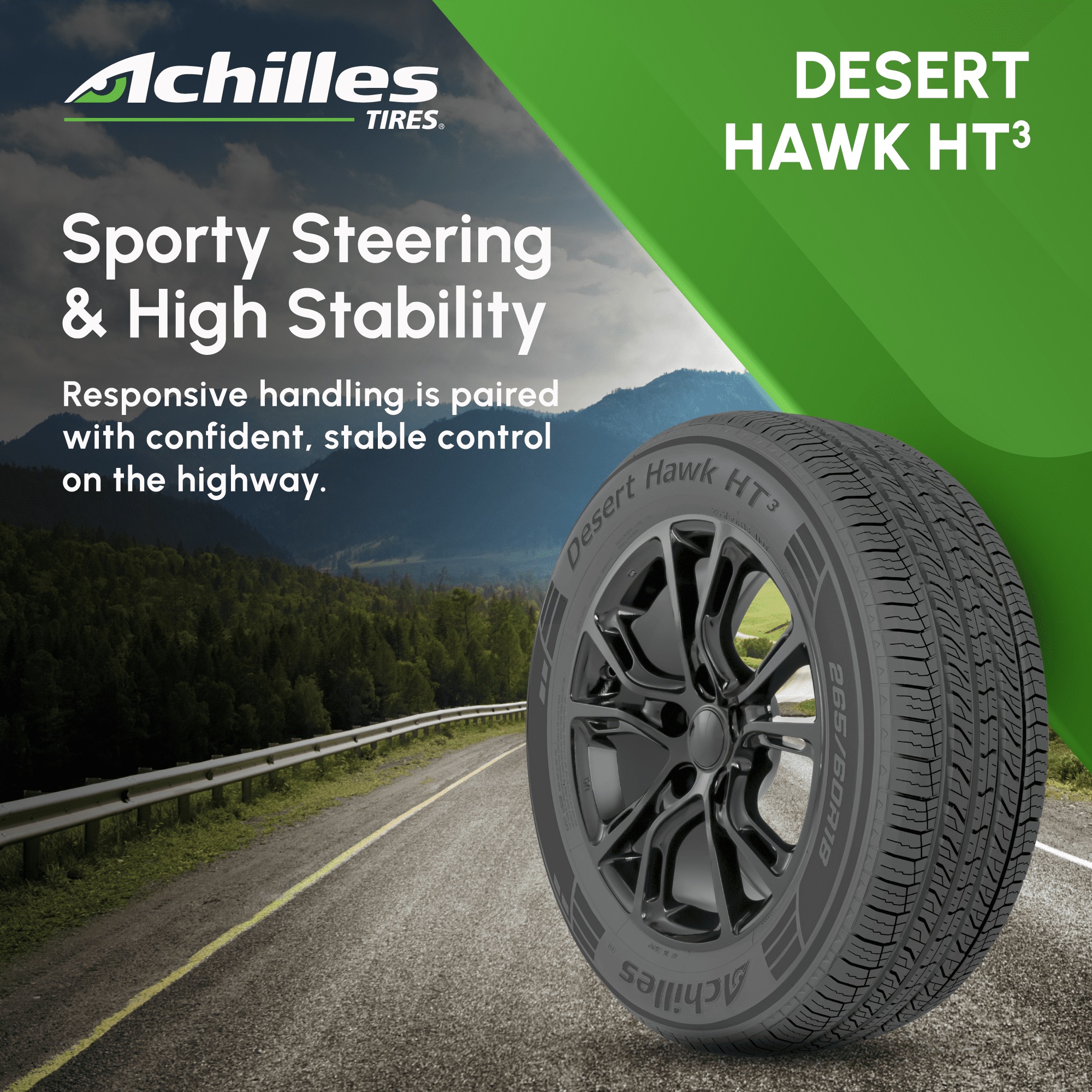 Achilles Desert Hawk HT3 Highway All-Season SUV Tire (Black, 235/60R18) 866zl