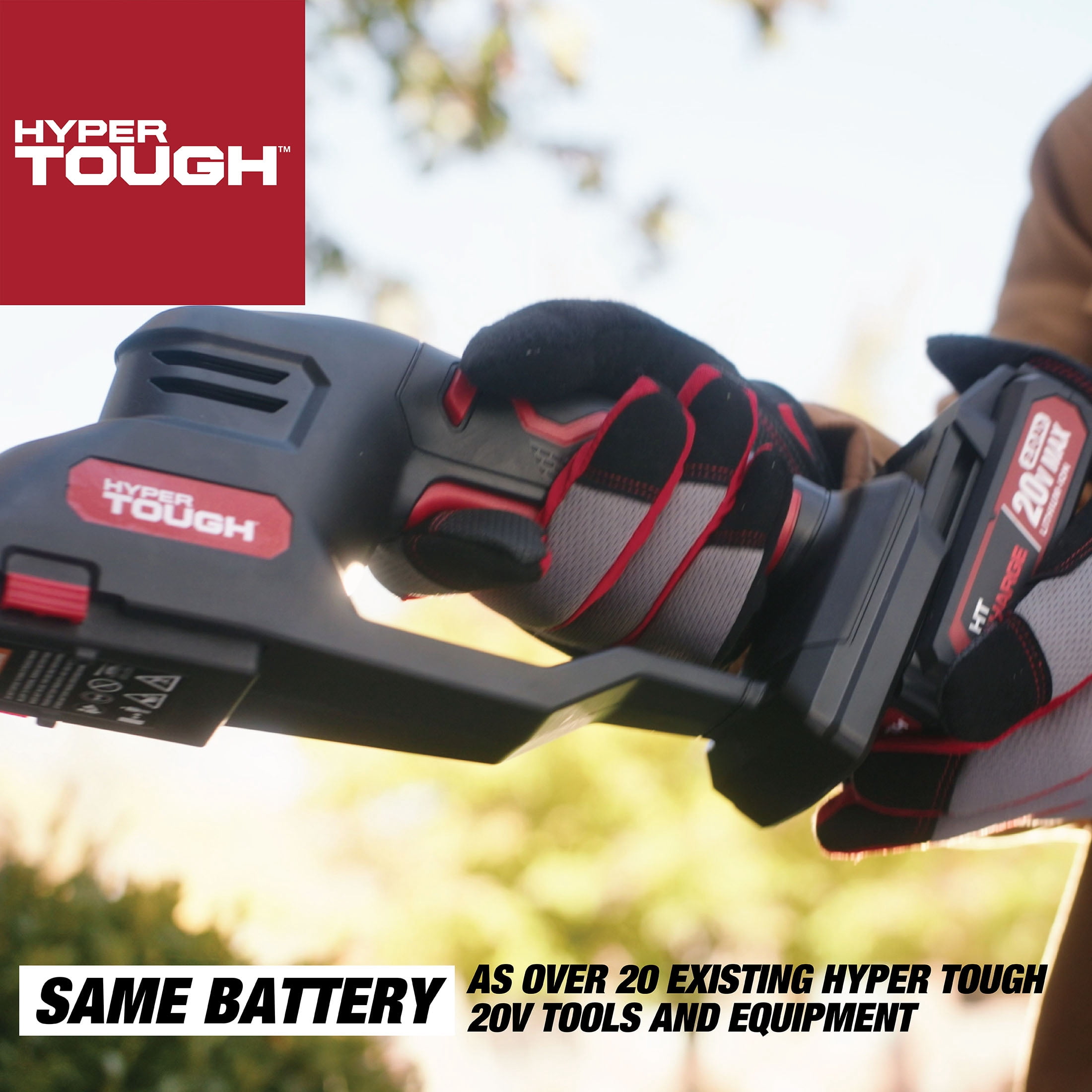 Hyper Tough 20V Cordless 2-in-1 Grass Shear and Shrubbery Trimmer (5 in and 9 in Blade Set) 47khx - Image 9