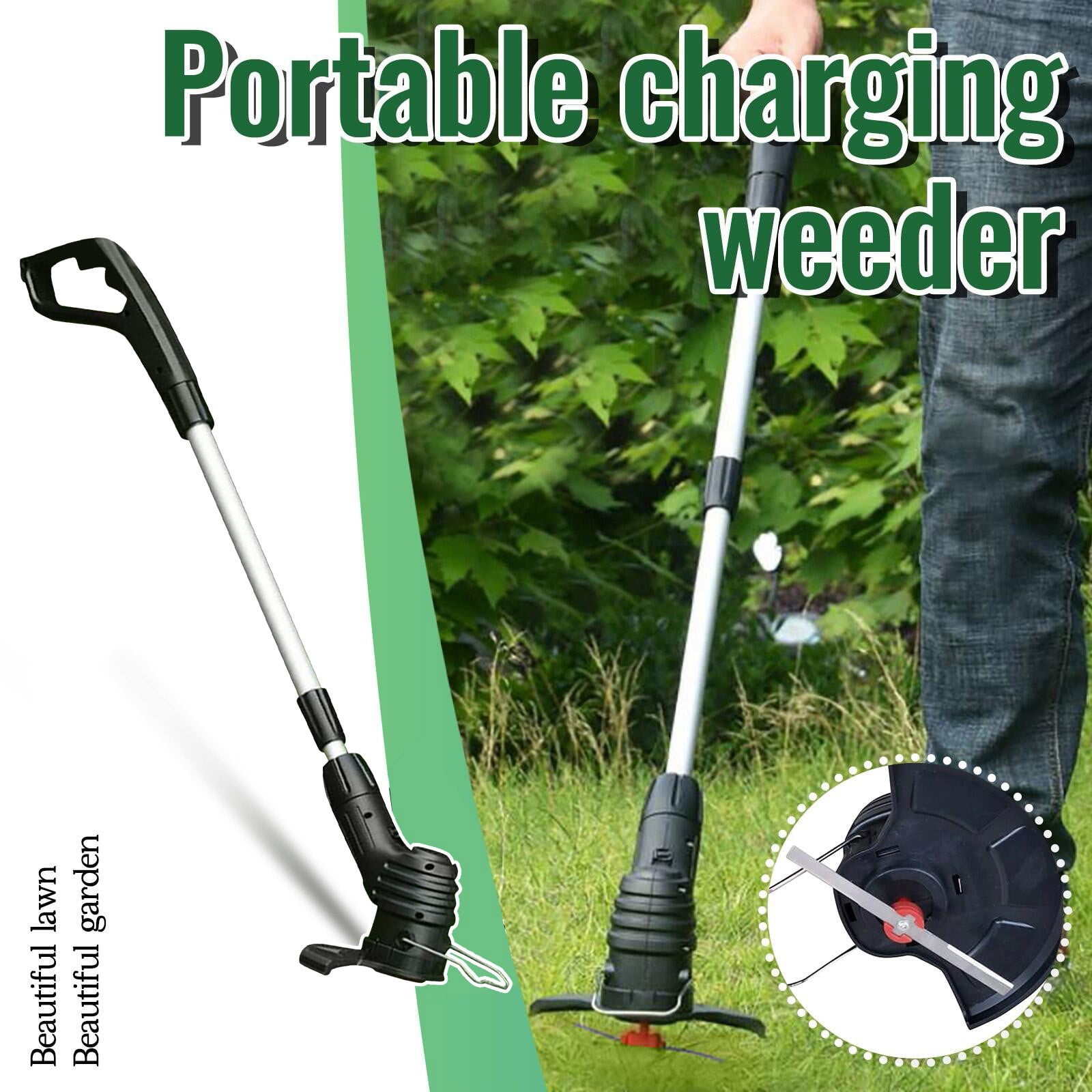 LINMOUA Cordless String Trimmer and Edger, 2-in-1 Electric Lawn Weed Eater with Telescopic Shaft (Black, 8 in) 8ghm0