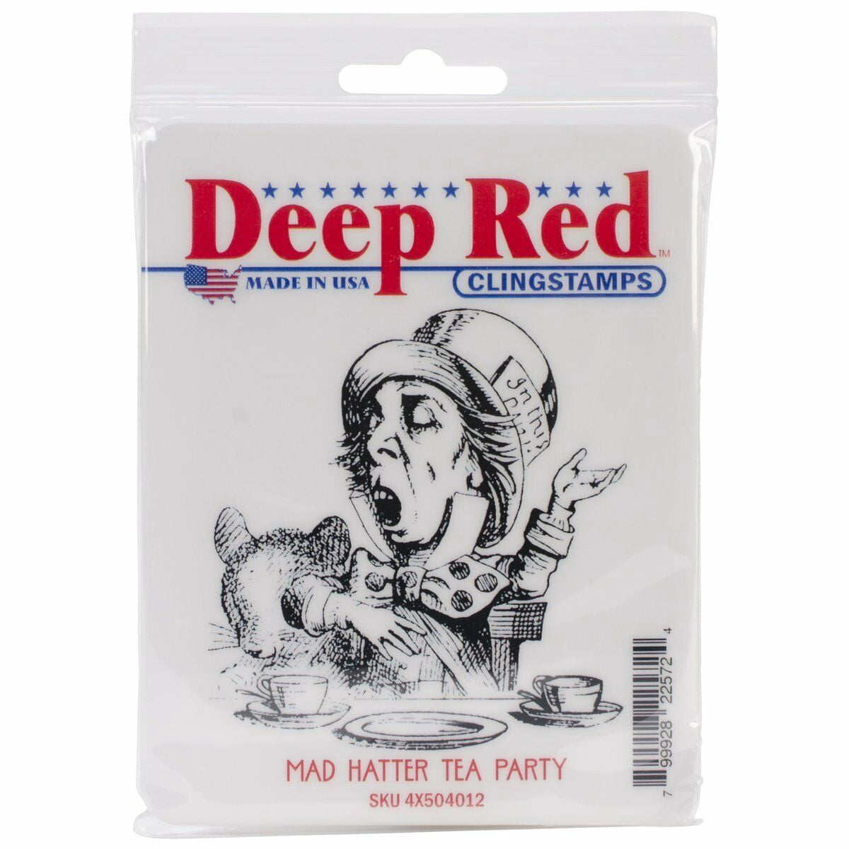 Deep Red Stamps Mad Hatter Tea Party Cling Rubber Stamp Set (Red, 3 in x 3.25 in, 2 Pack) rg9wc