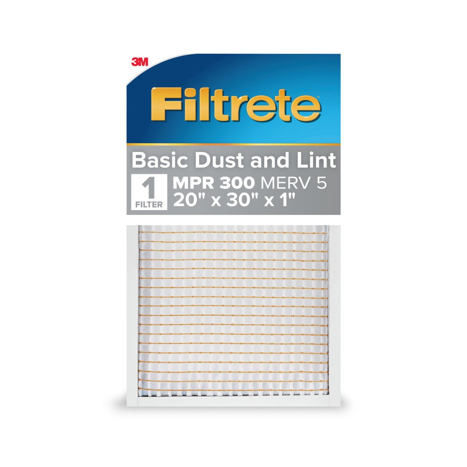 Filtrete 20x30x1 Air Filter, MPR 300 MERV 5, Dust Reduction (1 Pack) asu26