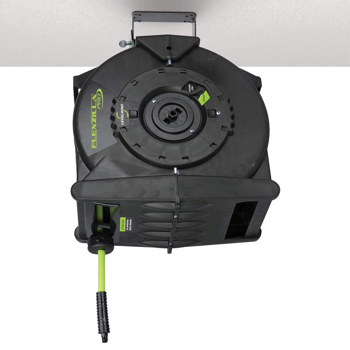 Flexzilla Pro Retractable Air Hose Reel with Levelwind Technology (ZillaGreen, 3/8 in x 75 ft) 46eaz