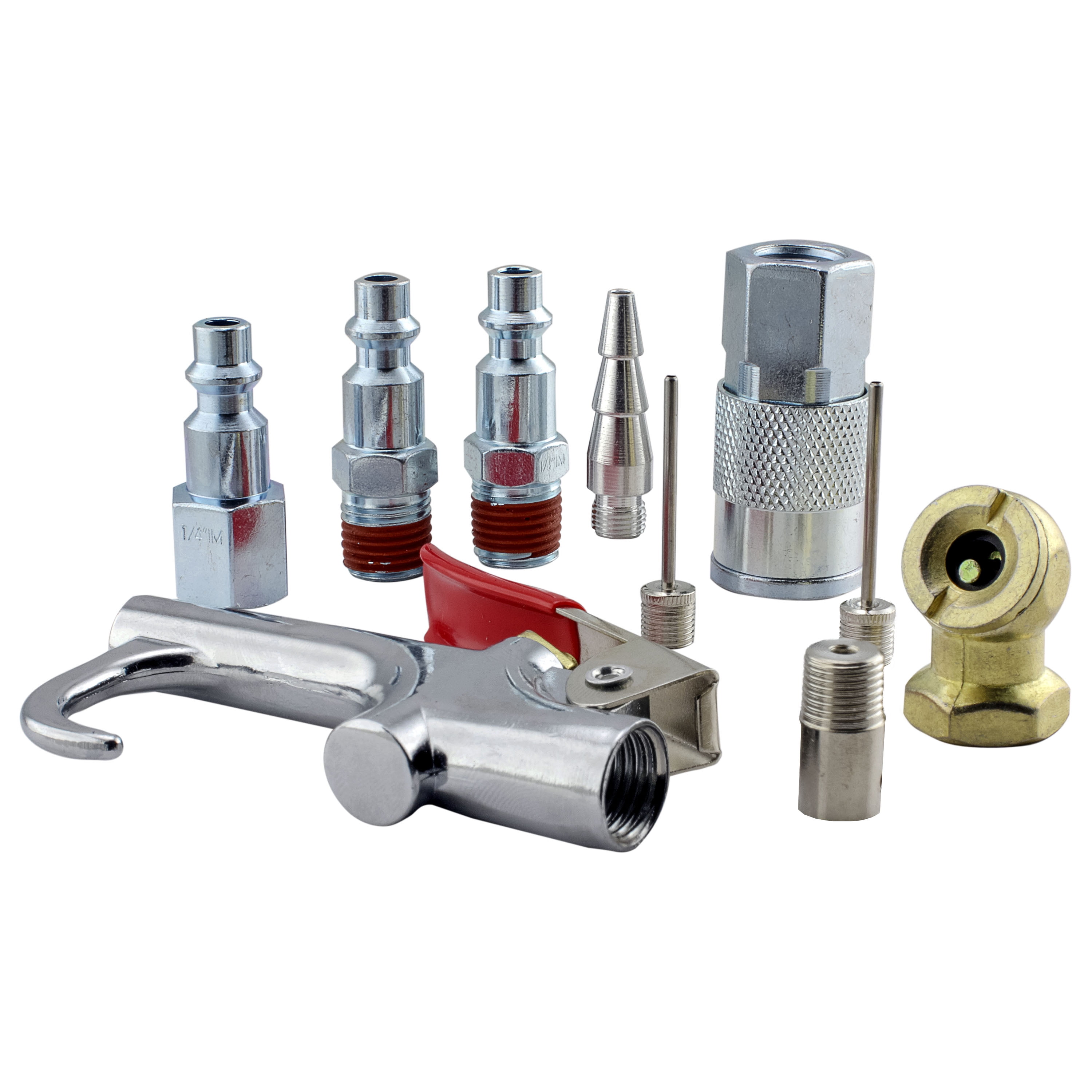 Hyper Tough 11-Piece Air Compressor Inflation Accessory Kit (Silver, 11-Piece Set) 5yych