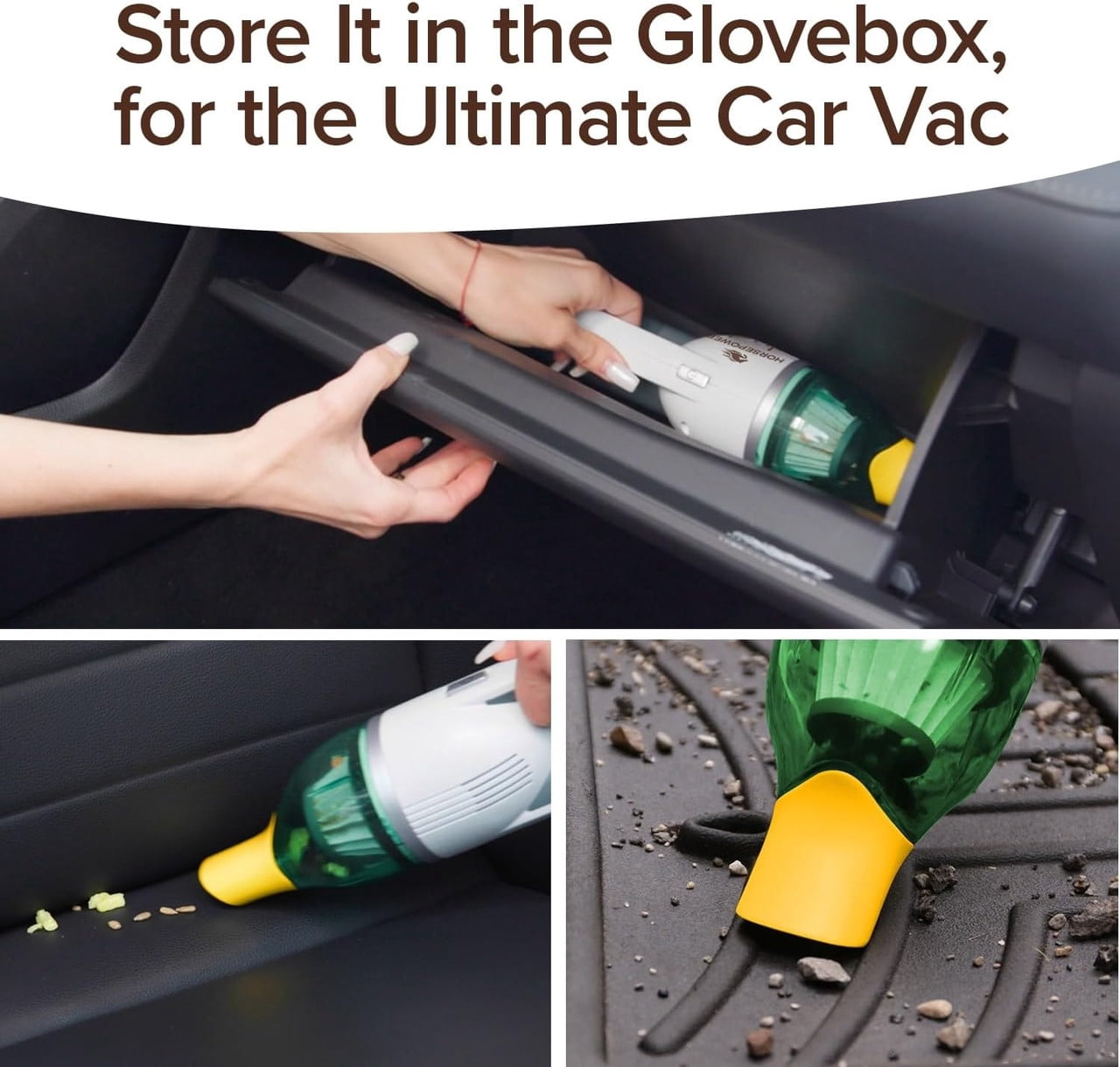Horsepower Duck Compact Cordless Vacuum, Portable Handheld Cleaner for Home and Car (Duck Basic) 2u6eb