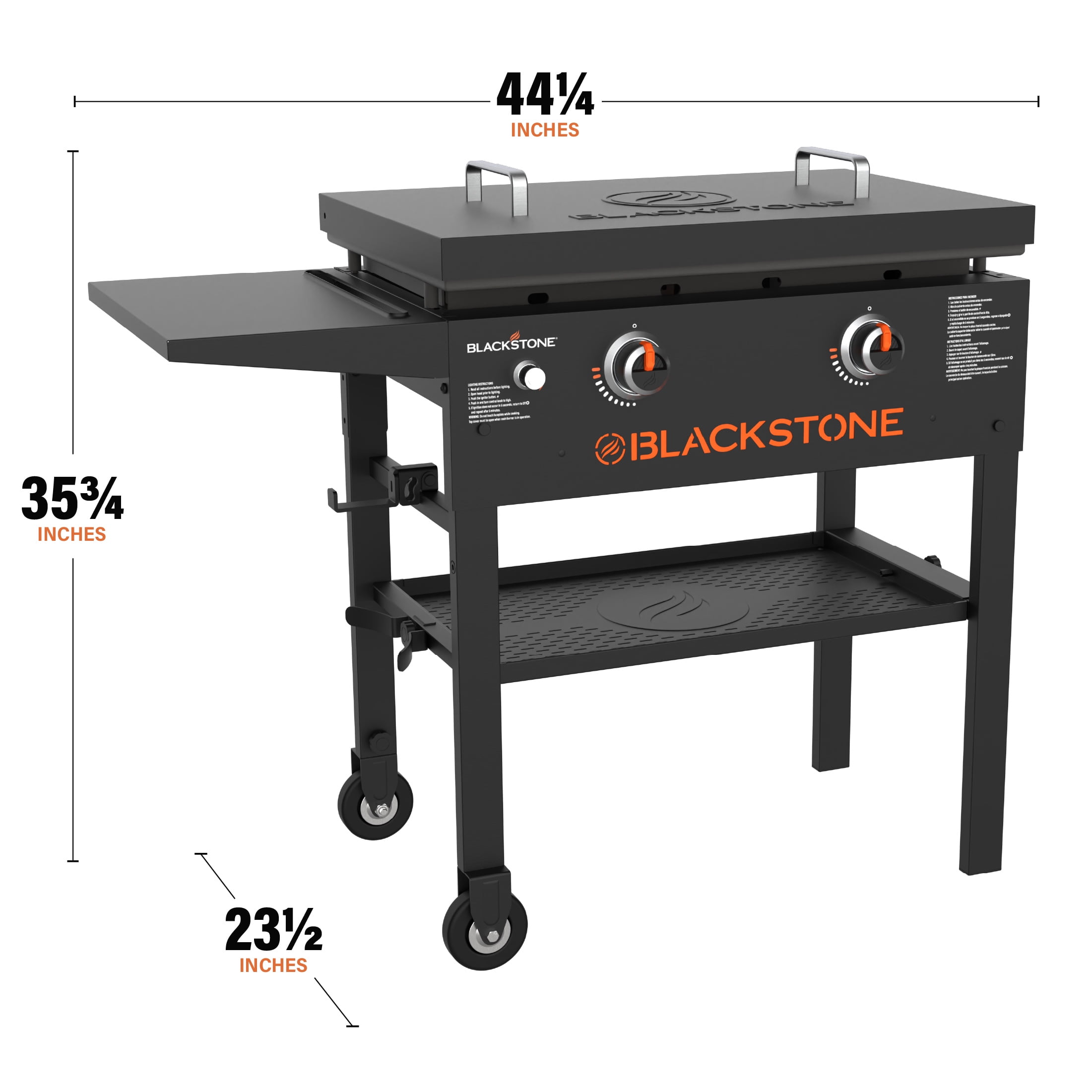 Blackstone Original 28 in. 2-Burner Outdoor Flat Top Propane Griddle with Hard Cover (Black) 9lq2e