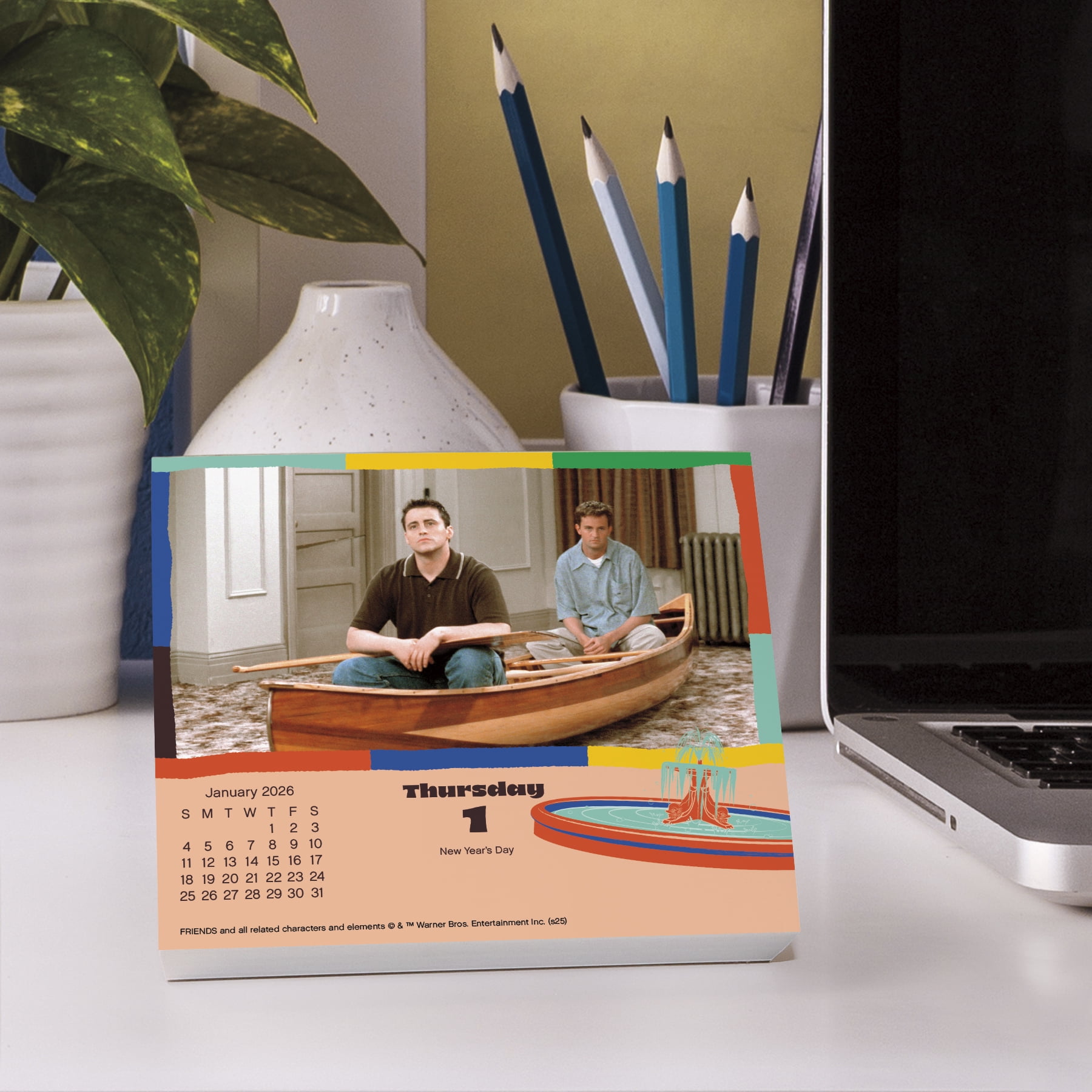 Trends International Friends 2026 Wall Calendar and Daily Desk Box Calendar Set (2 Piece) a90v8