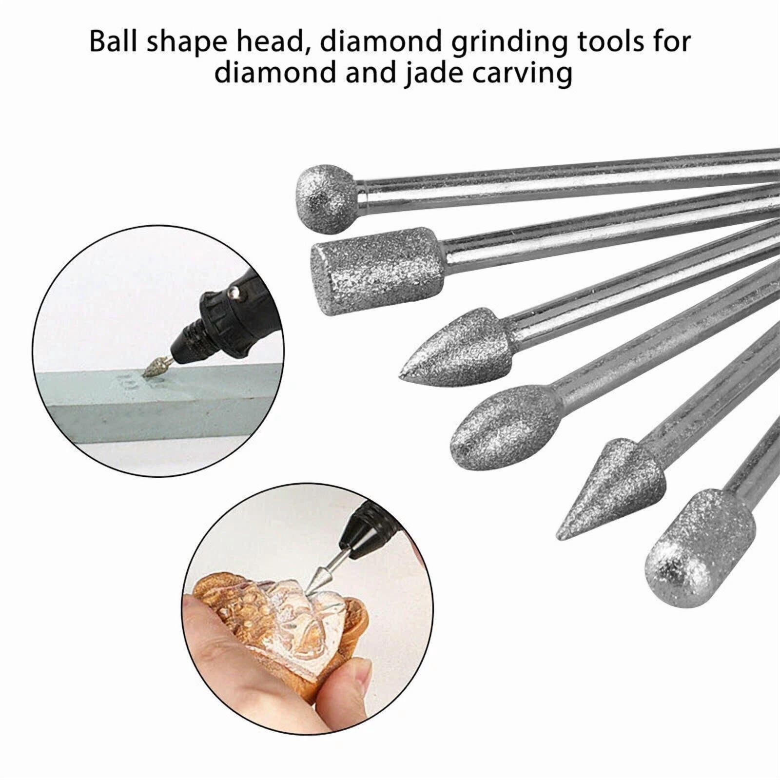 Rhea Diamond Burr Drill Bit Set for Rotary Tools (20 Pieces) 53vgc