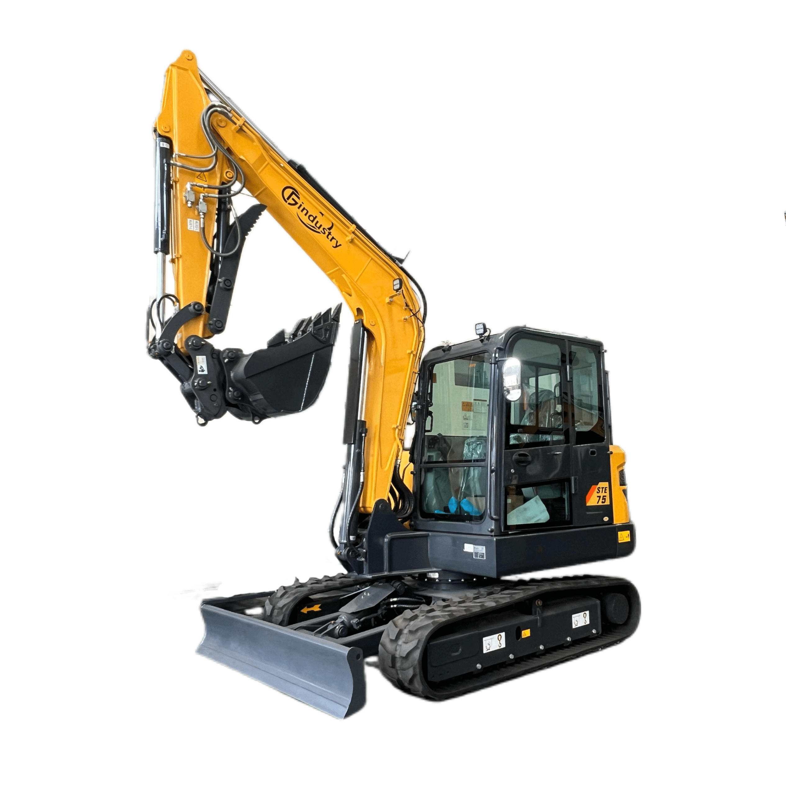 CFG INDUSTRIAL 6 Ton Mini Excavator with Hydraulic Thumb and Pilot Control (Yellow, 6 Ton) mawqk