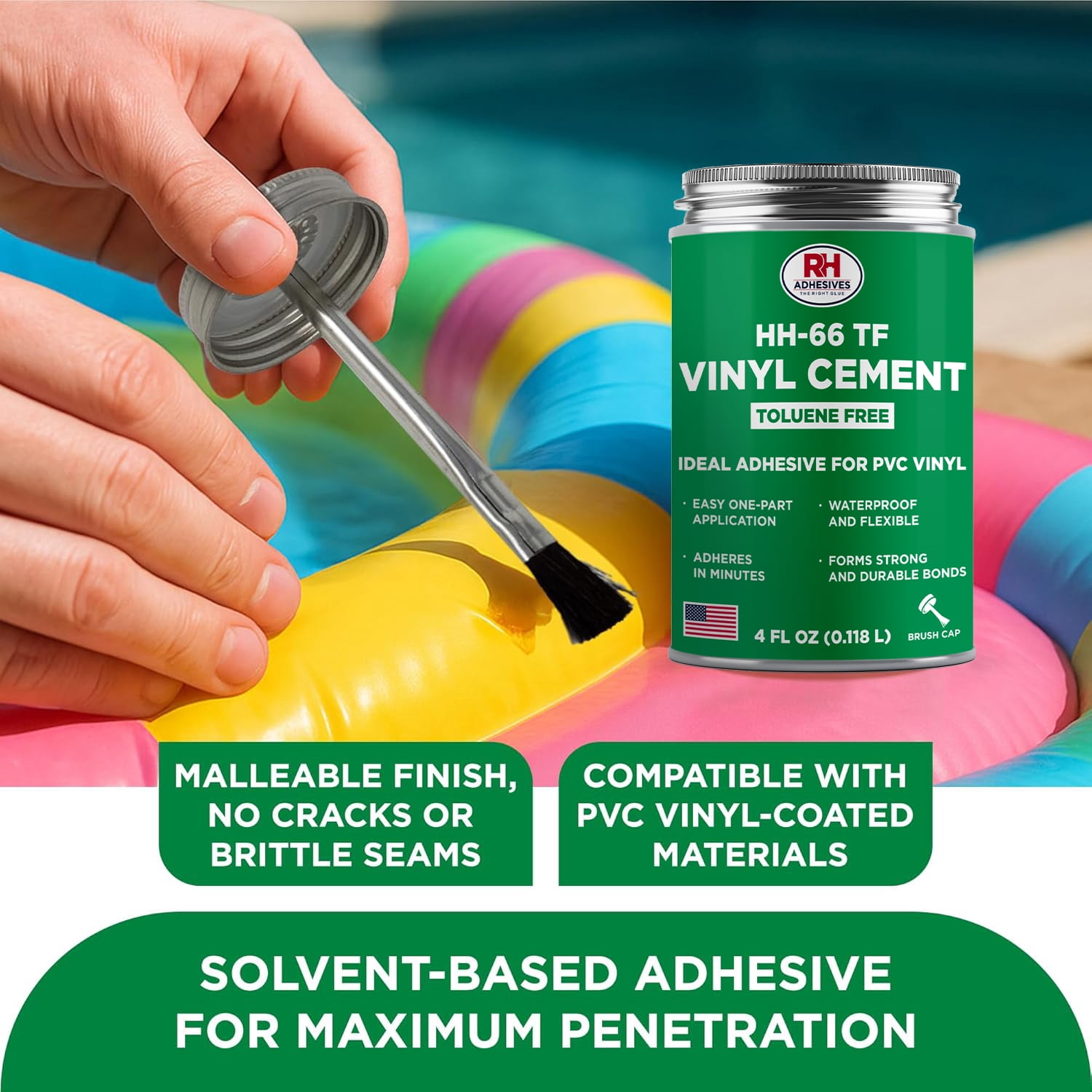 RH Adhesives HH-66 Toluene Free Vinyl Cement (Clear, 4 oz) zng1b