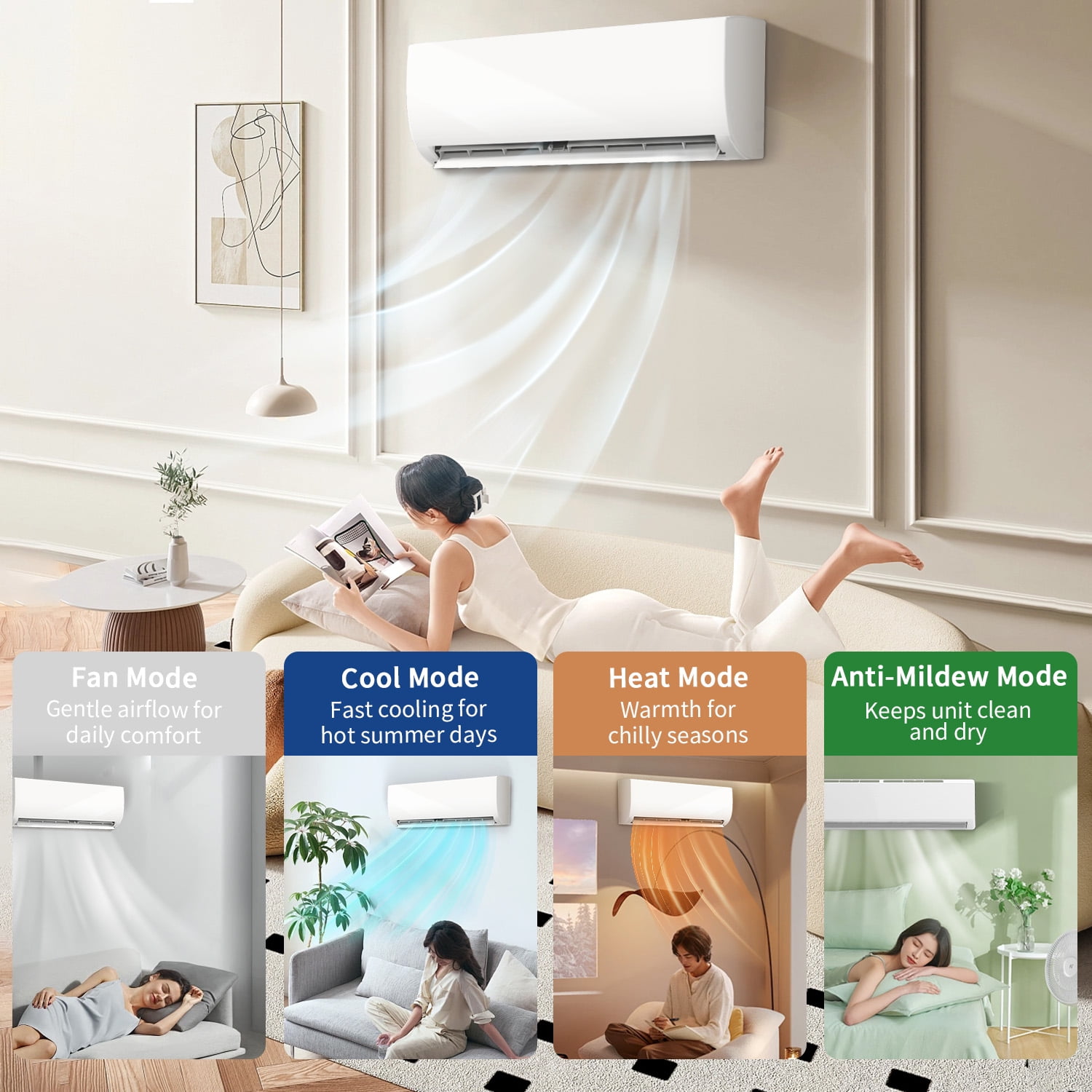 TMWINGS 12000 BTU Mini Split Air Conditioner with Heat Pump (White, 12000 BTU) 4gp8y