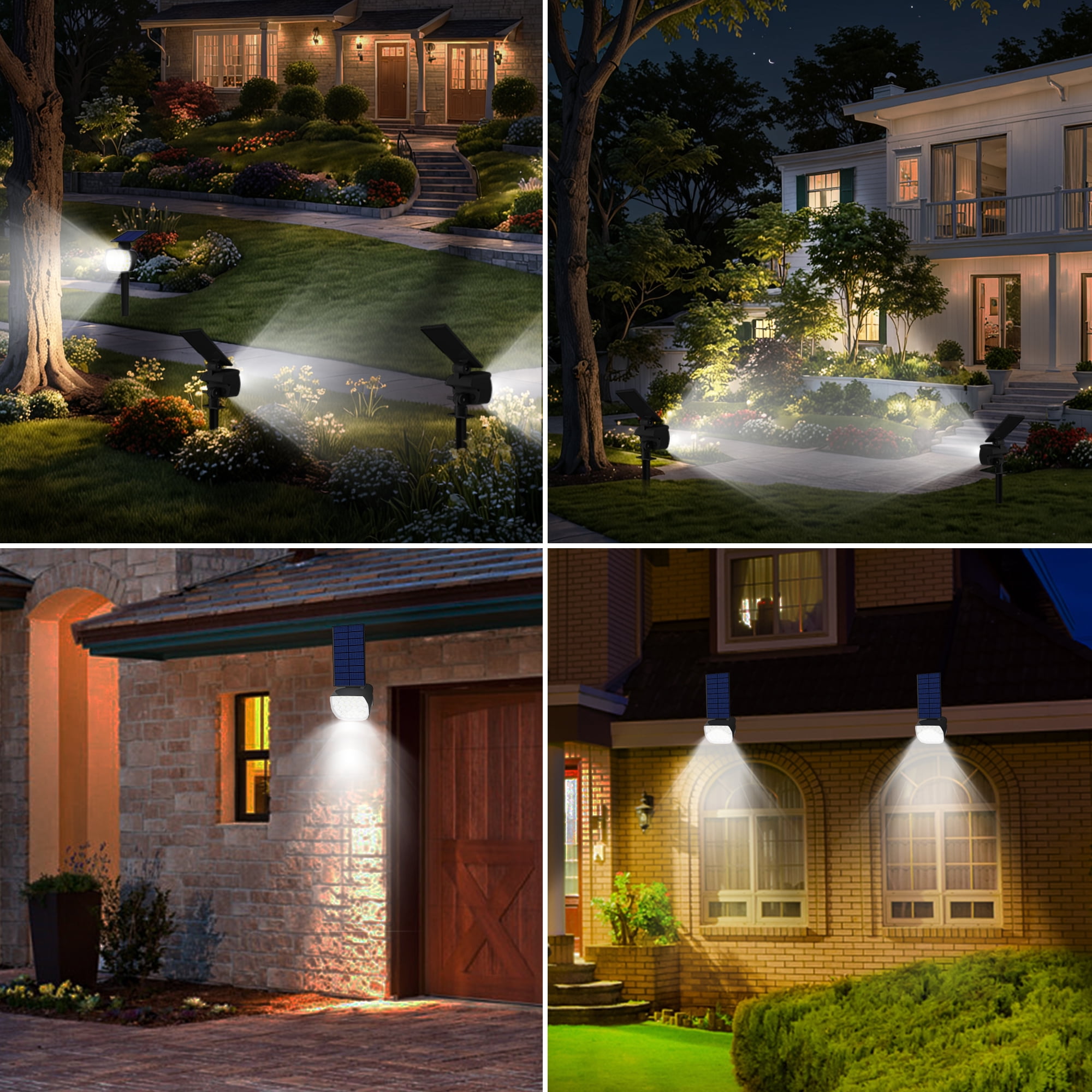 CHARKEE Solar Spot Lights Outdoor Waterproof LED Landscape Lighting (White, 4 Pack) ixmot