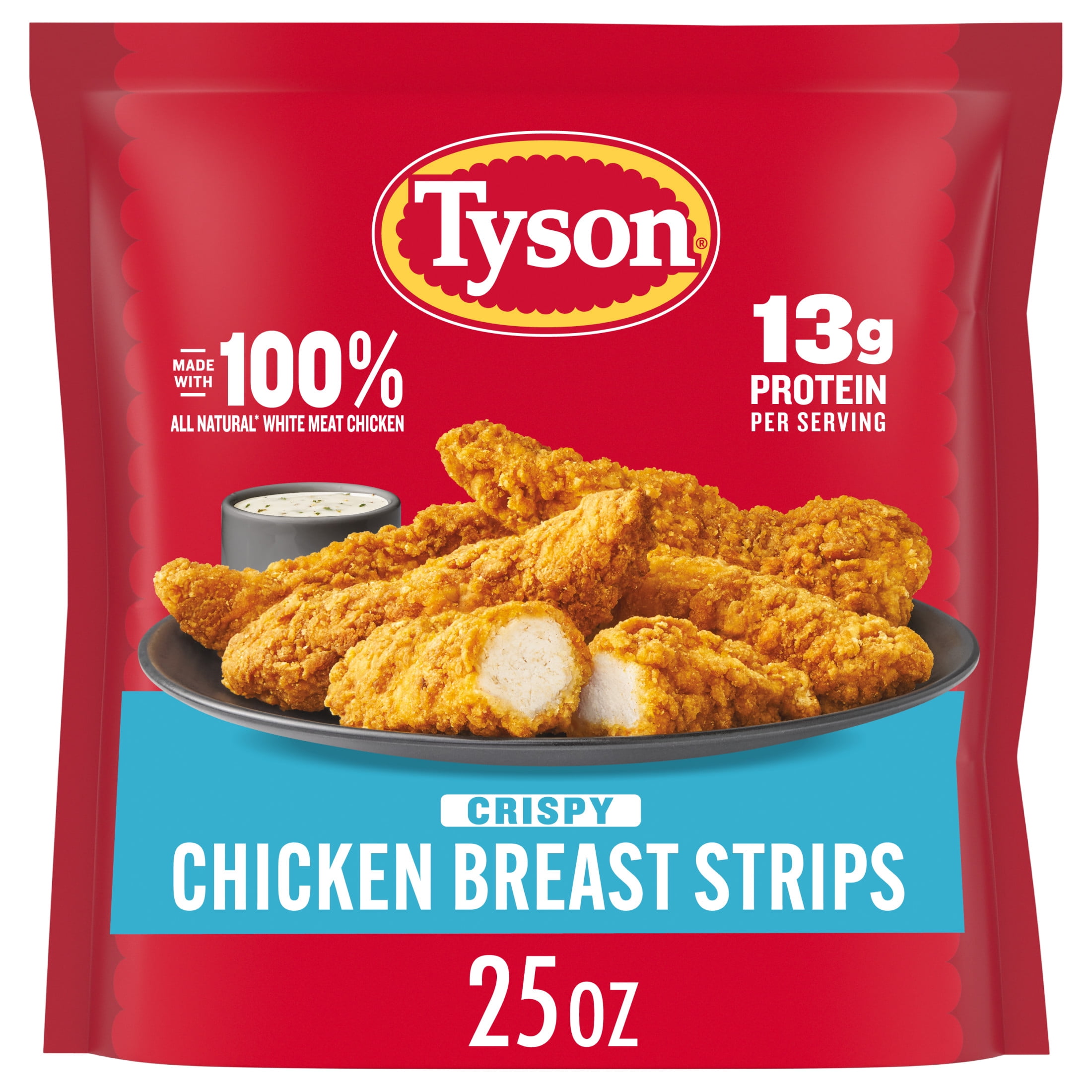 Tyson Crispy Chicken Breast Strips, Fully Cooked Frozen White Meat (25 oz) wx9o7