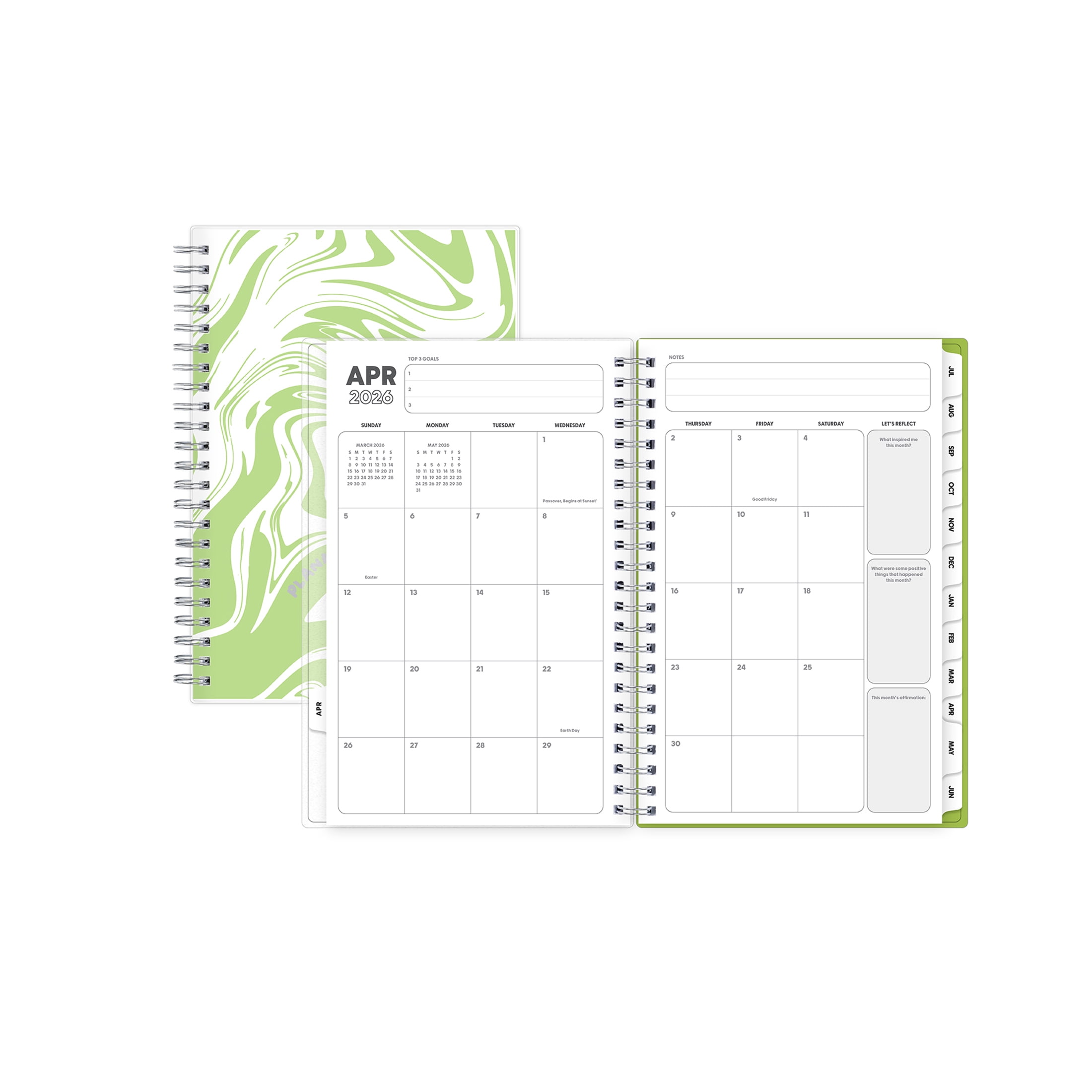 Blue Sky Gen Z Academic Planner, 15-Month Weekly & Monthly Organizer (Slime Green, 5 in x 8 in) 3j9y8
