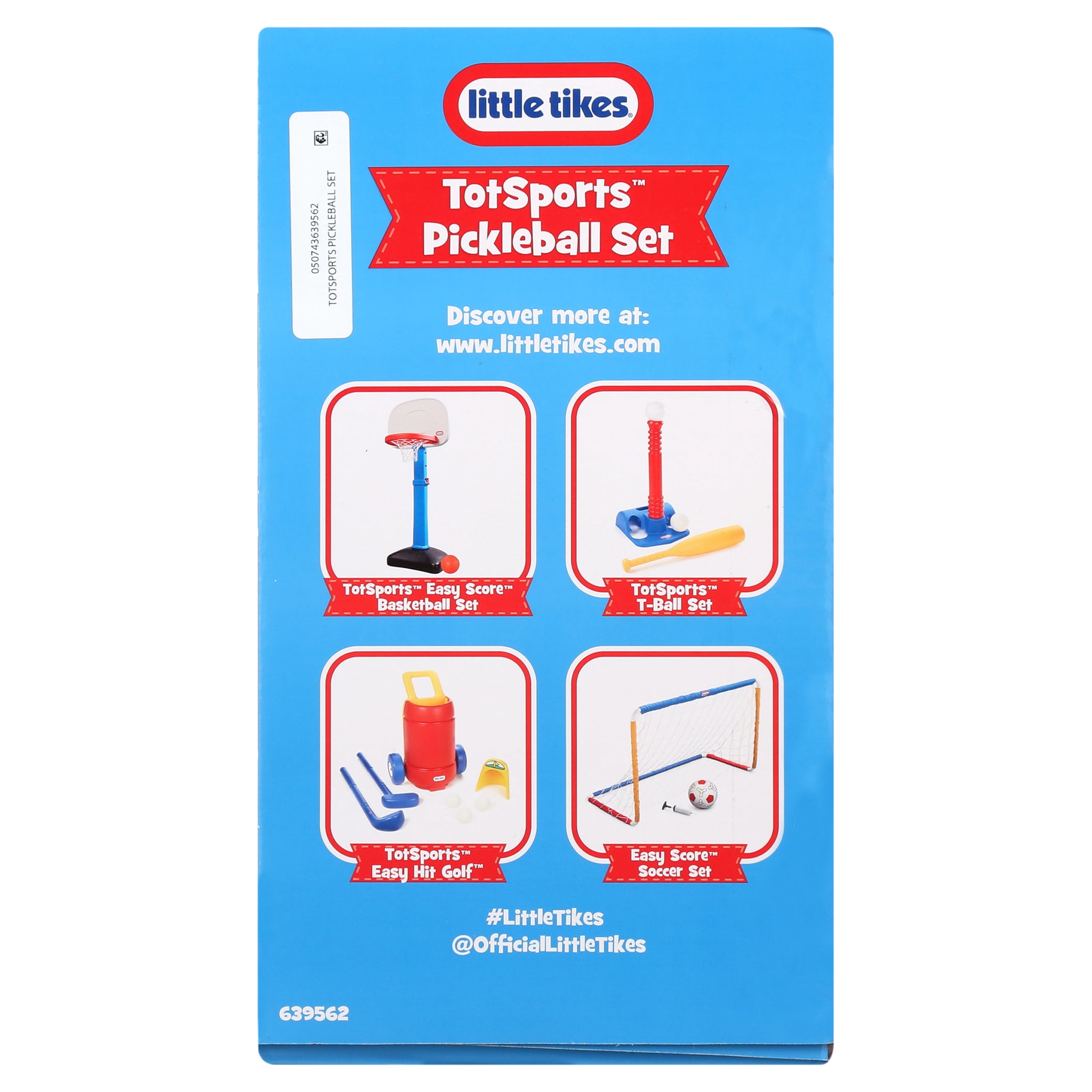 Little Tikes TotSports Pickleball Set, Adjustable Height Net with Paddles and Balls (Blue, 10 ft) evn64