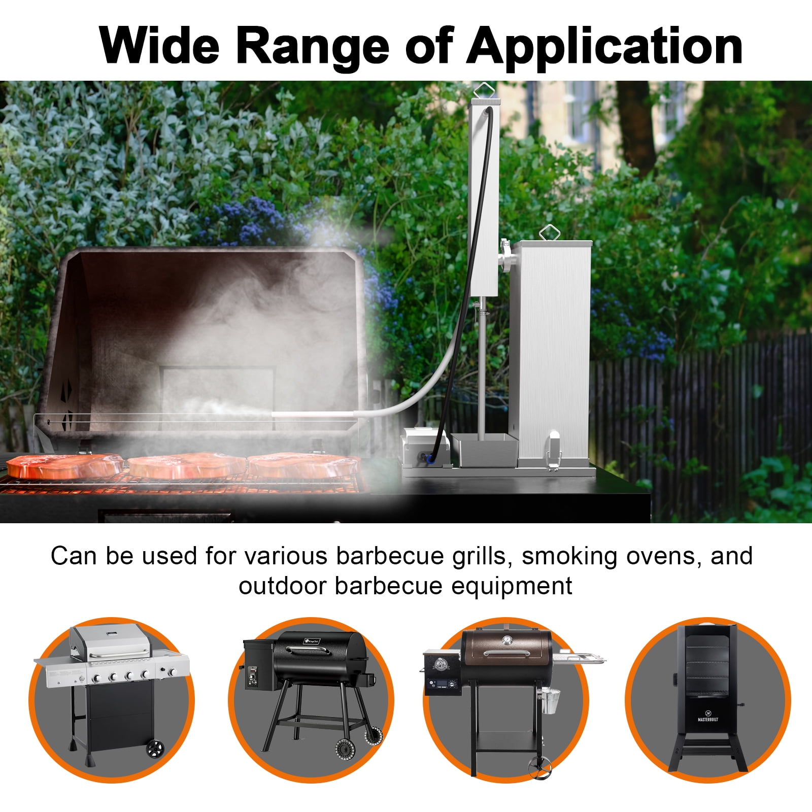Marada Stainless Steel Cold and Hot Smoke Generator for BBQ Meat and Drinks (Silver, 10L Capacity) o2blt