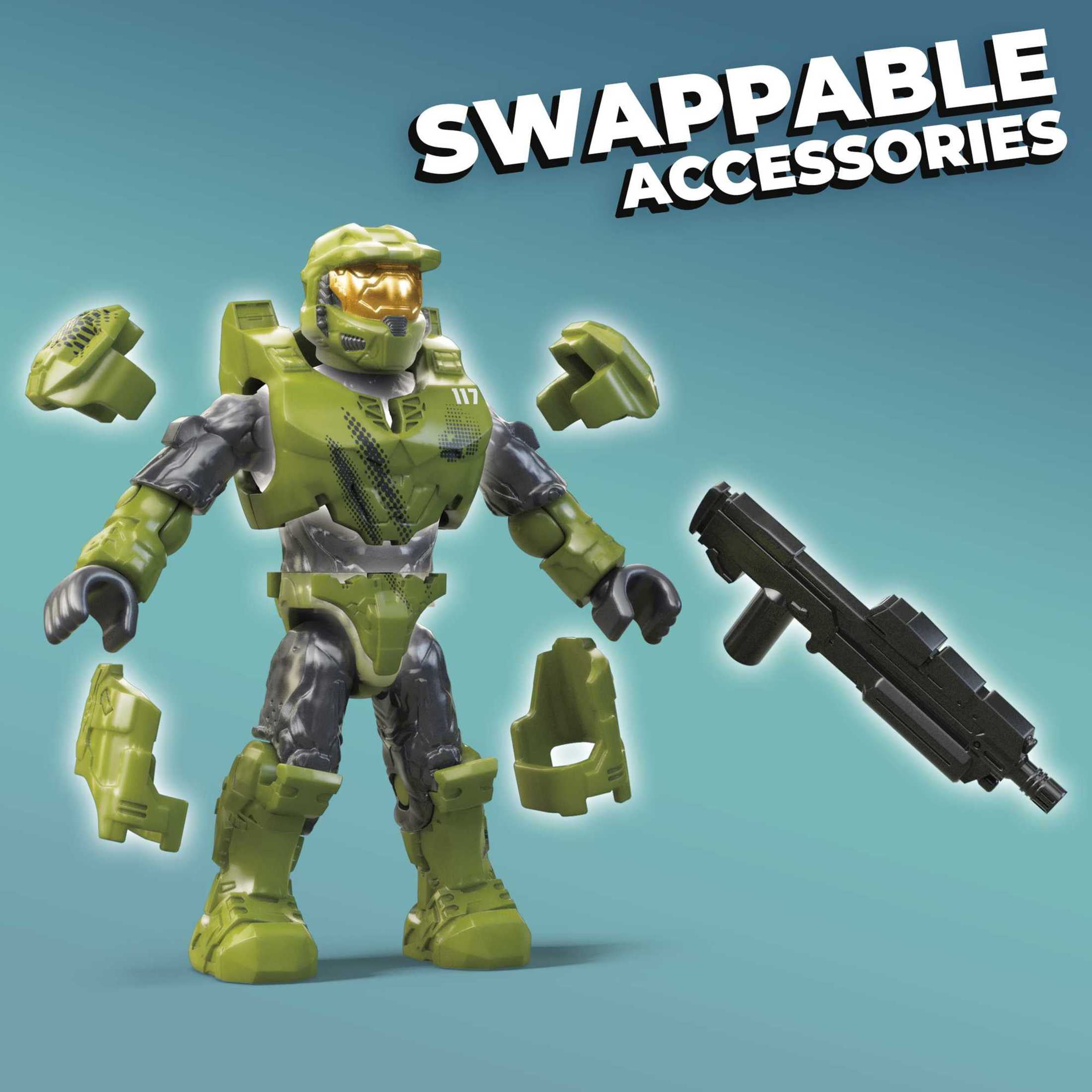 Mega Construx Halo Infinite UNSC Wasp Onslaught Building Set with 4 Action Figures (409 Pieces) 7zgov