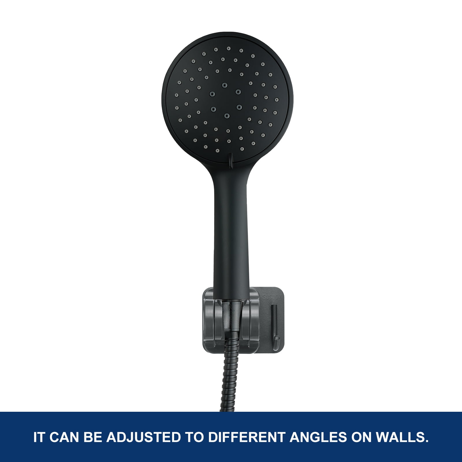 Uxcell Shower Head Holder with Hook Adhesive Wall Mount (Grey, 3.1 x 2.6 x 2.1 in) knlof