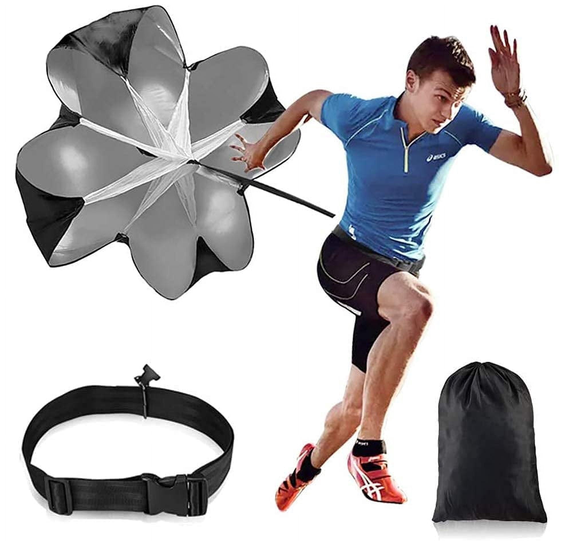 DIYMAG Speed Training Resistance Parachute, Professional Running Chute for Athletic Performance (Black, 56 in) 7j33u