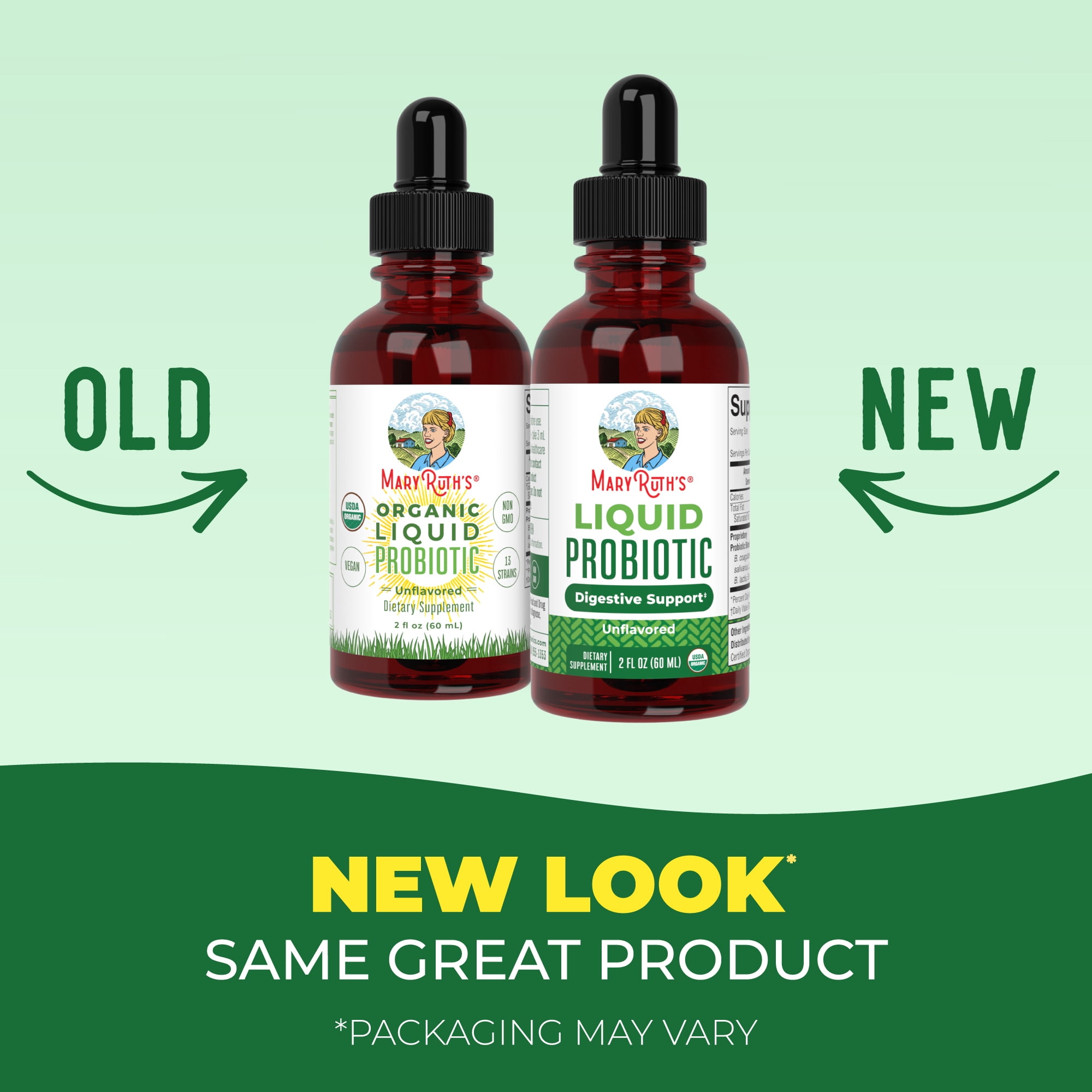 MaryRuth's Liquid Probiotic Supplement, USDA Organic Vegan Digestive Support for Adults and Kids (2 fl oz) kwthh