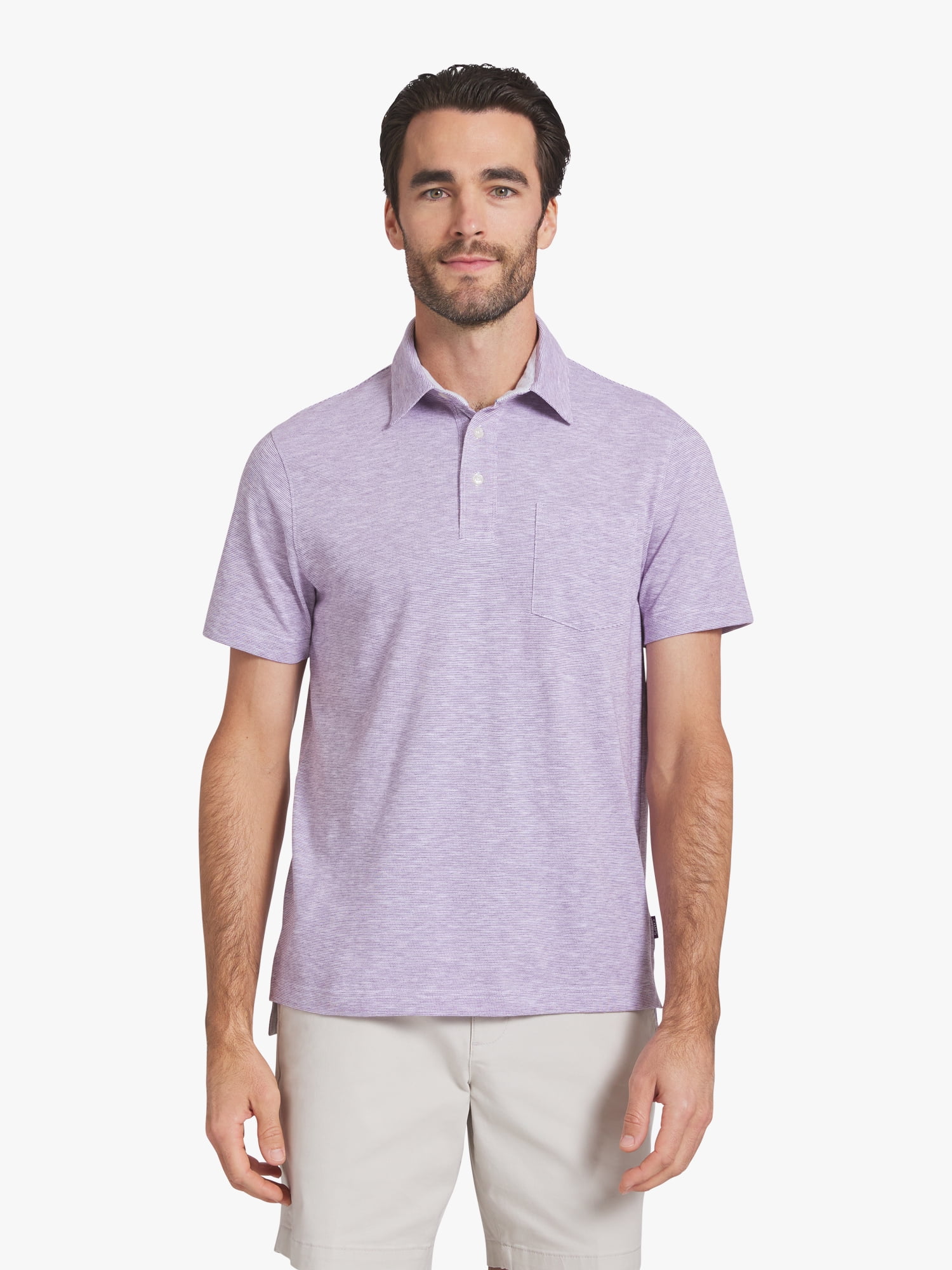 Chaps Men's Harbor Side Slub Short Sleeve Polo Shirt (Solid, S) l8t53