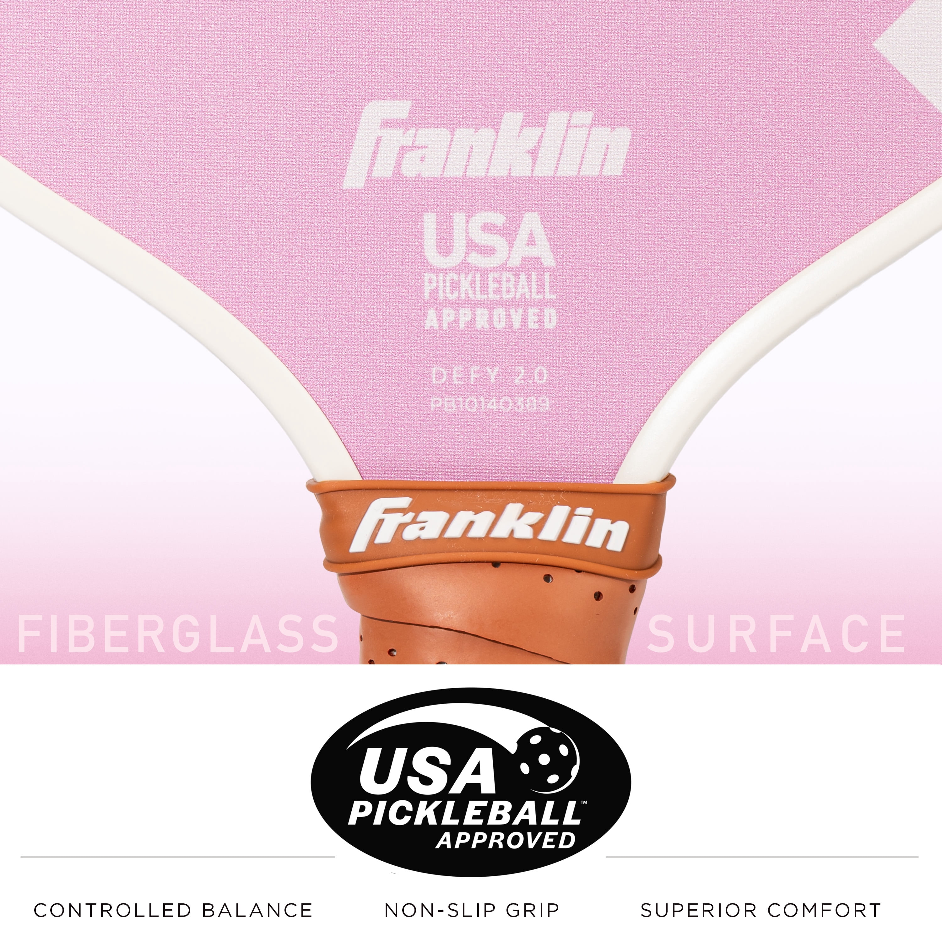 Franklin Sports Pickleball Paddle DEFY Textured Fiberglass Surface (Pink, 7.4 oz) anuj9