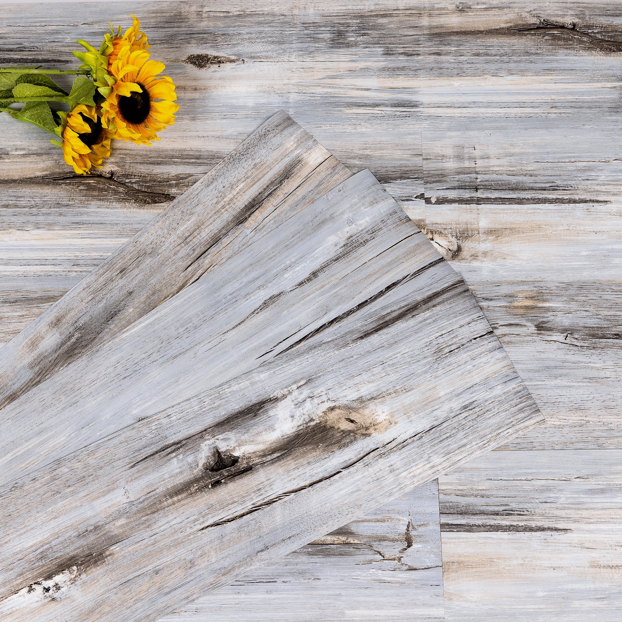 UMIGGEE Peel and Stick Vinyl Floor Tiles, Self-Adhesive Wood Grain Flooring for Home Decor (Multi-color, 10-Pack, 6 in x 35 in) xr6c3