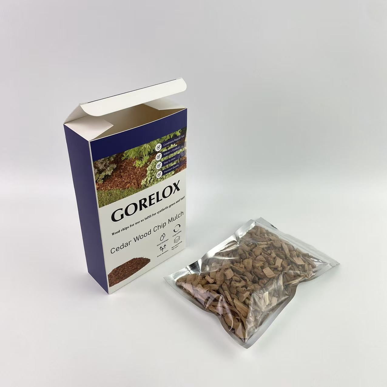 GORELOX Cedar Wood Chip Mulch for Synthetic Grass Infill and Landscaping (Natural, 2 cu ft) mbbus