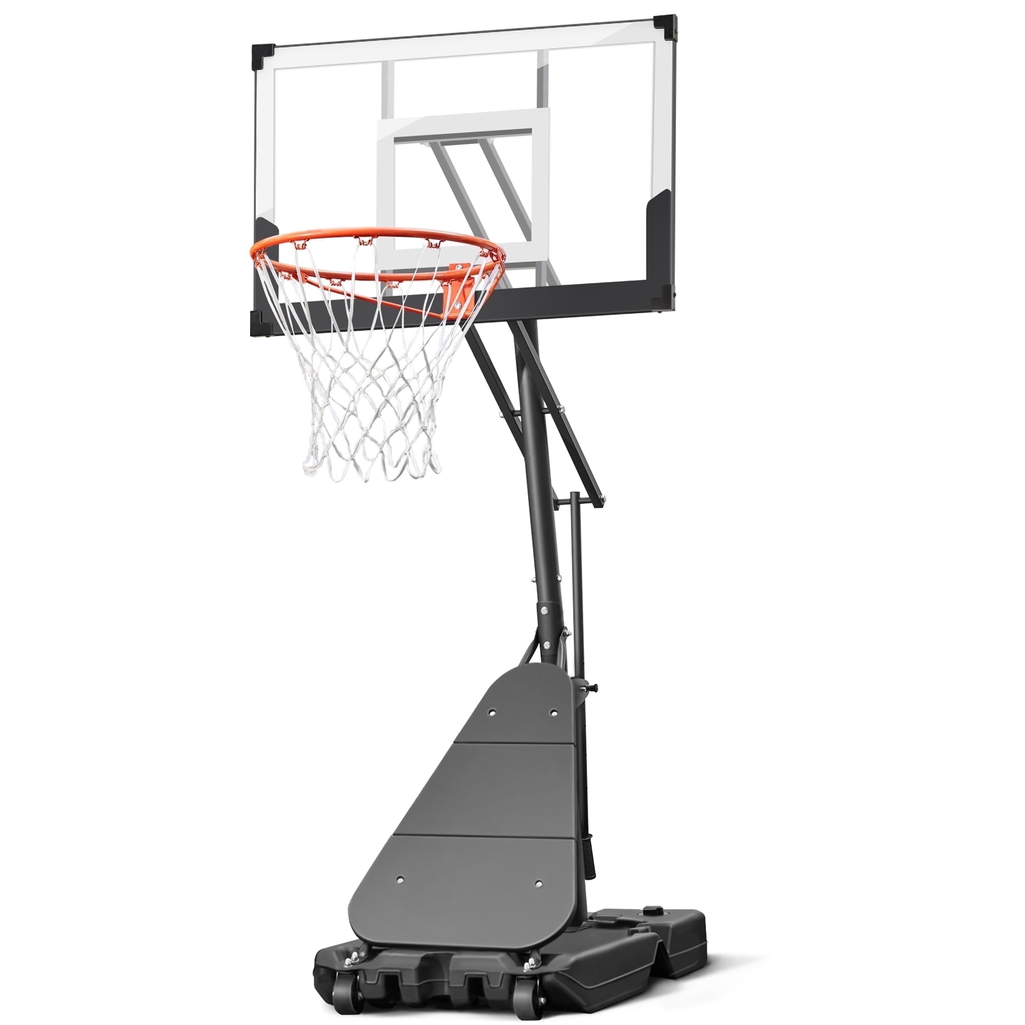 SERAY Adjustable Basketball Hoop System, Portable Basketball Goal with 40 in Shatterproof Backboard, Indoor/Outdoor Play (White, 3.4-10 ft) dvs1a