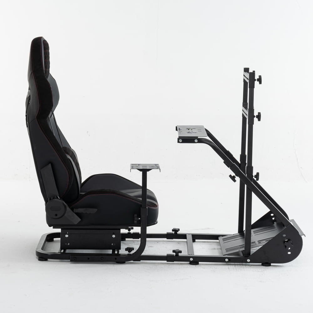 Generic Racing Wheel Cockpit Simulator Stand for Fanatec Thrustmaster Logitech (Black) sfbbc
