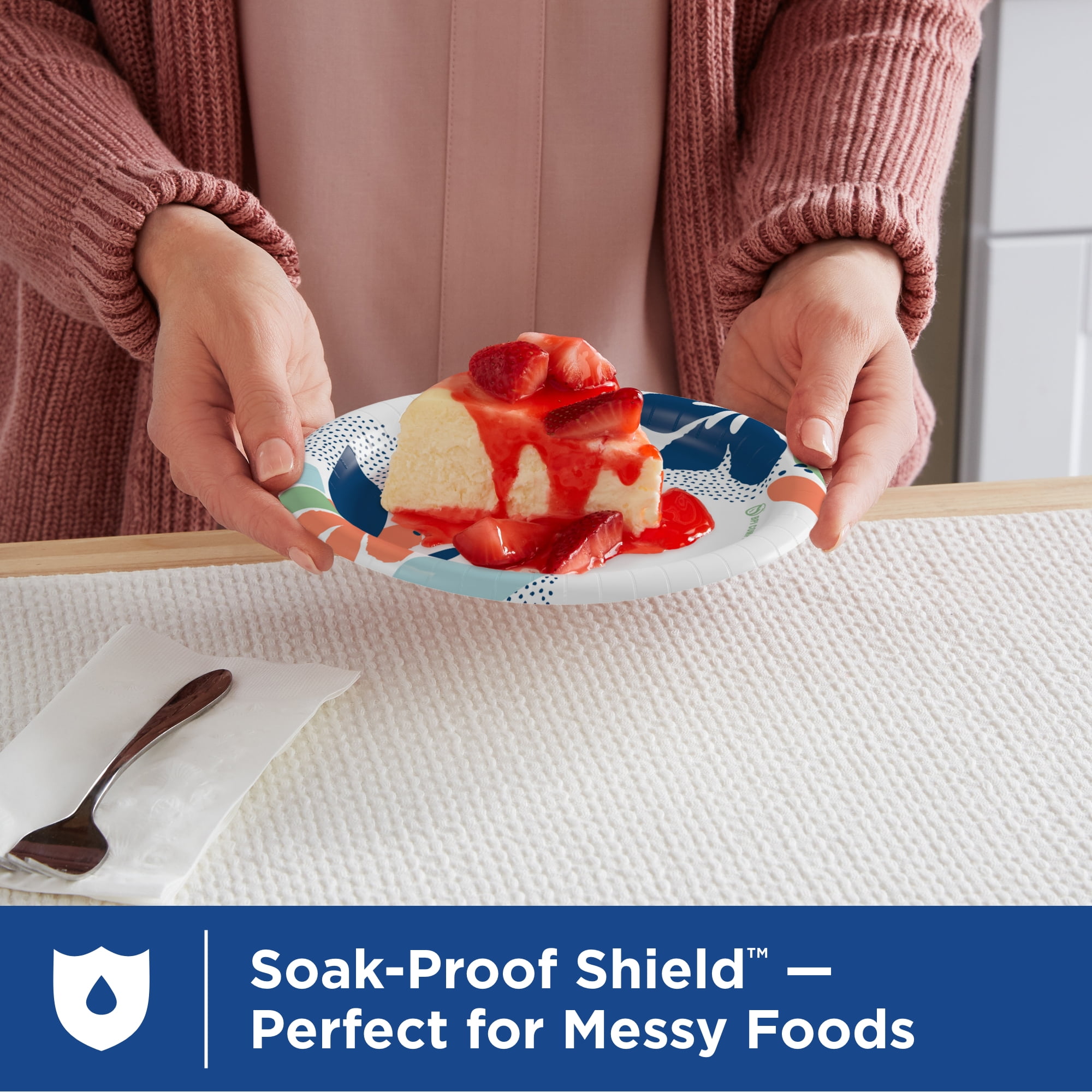 Dixie Disposable Paper Plates, Soak-Proof Heavy-Duty Snack Plates (White, 50 Count, 6.8 in) jh1yi